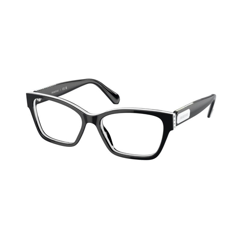 Swarovski Rectangle Full Rim Eyeglasses — Black by Swarovski