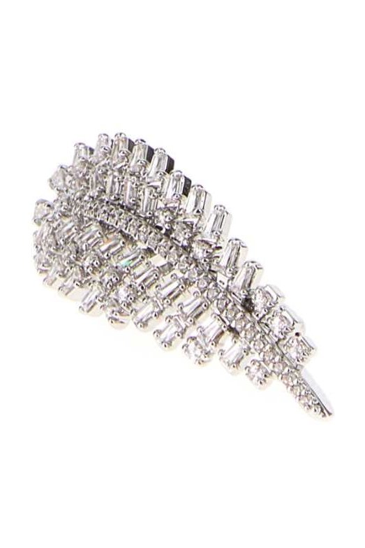Swarovski Crystal-Embellished Hair Clip — Silver, view 2