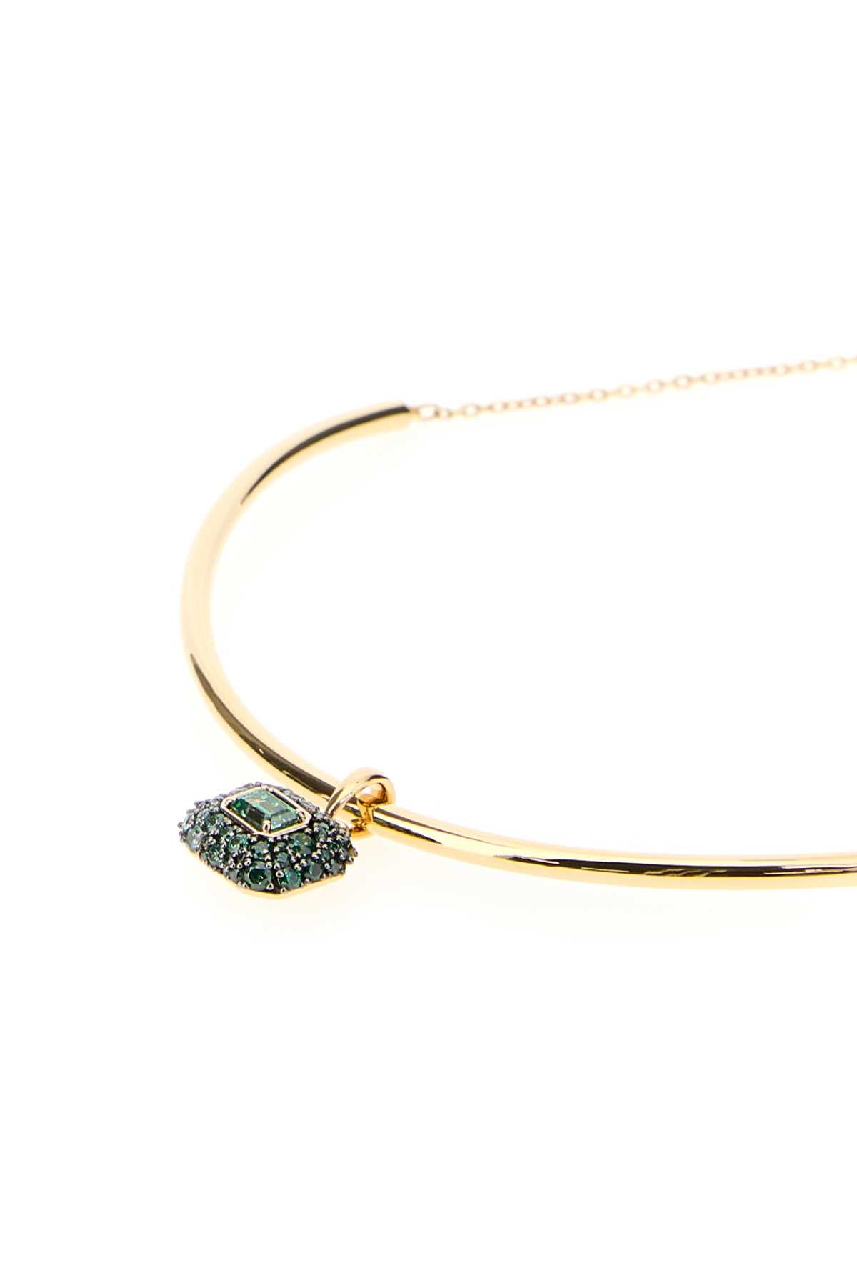 Swarovski Crystal Pendant Necklace — Gold, view 2