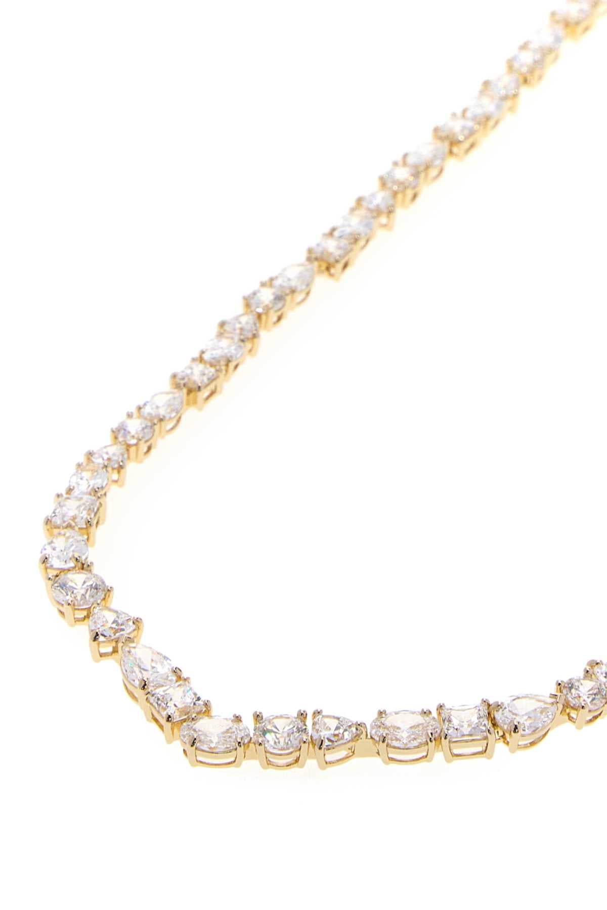 Swarovski Crystal Tennis Necklace — Gold, view 2