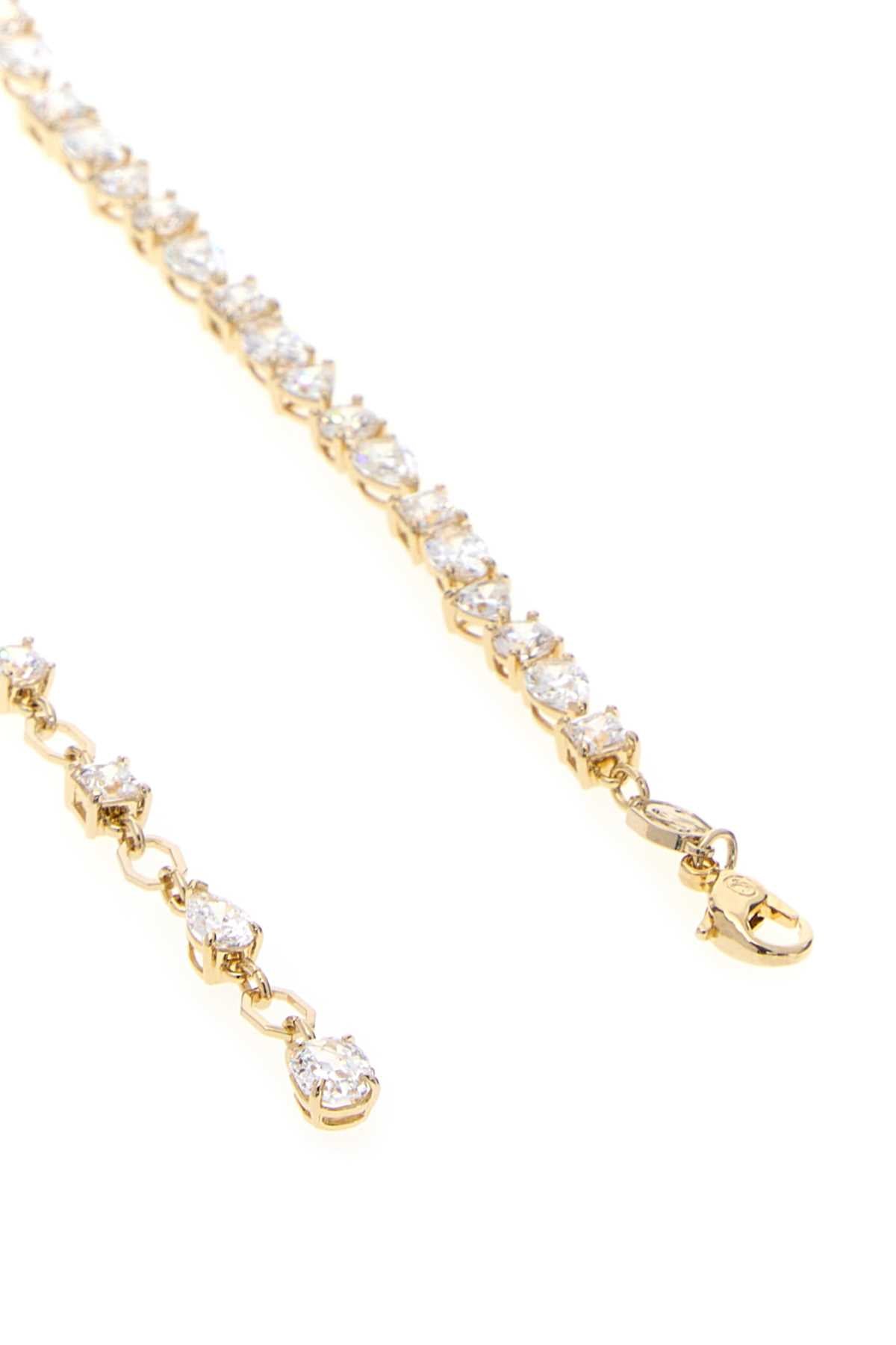 Swarovski Crystal Tennis Necklace — Gold, view 3