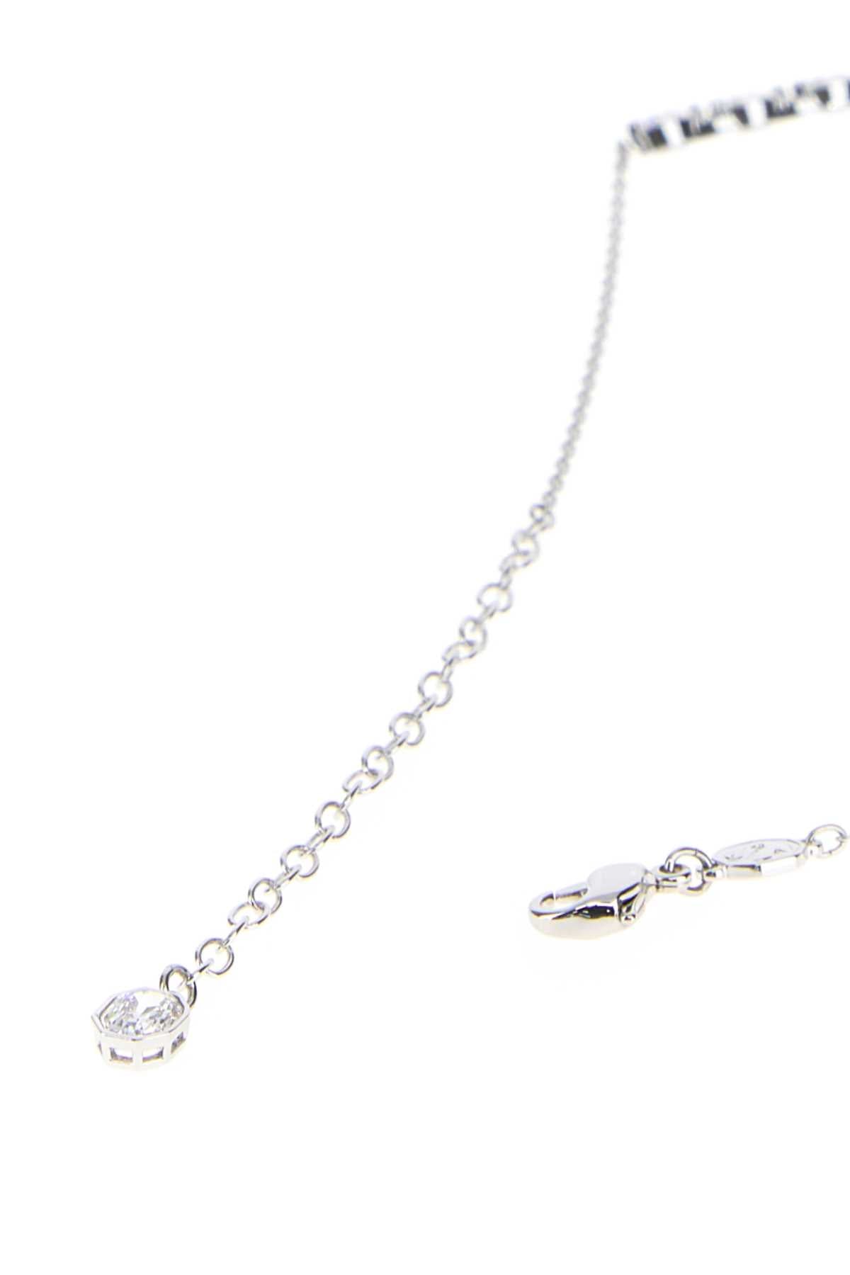 Swarovski Crystal and Metal Chain Necklace — Silver, view 3