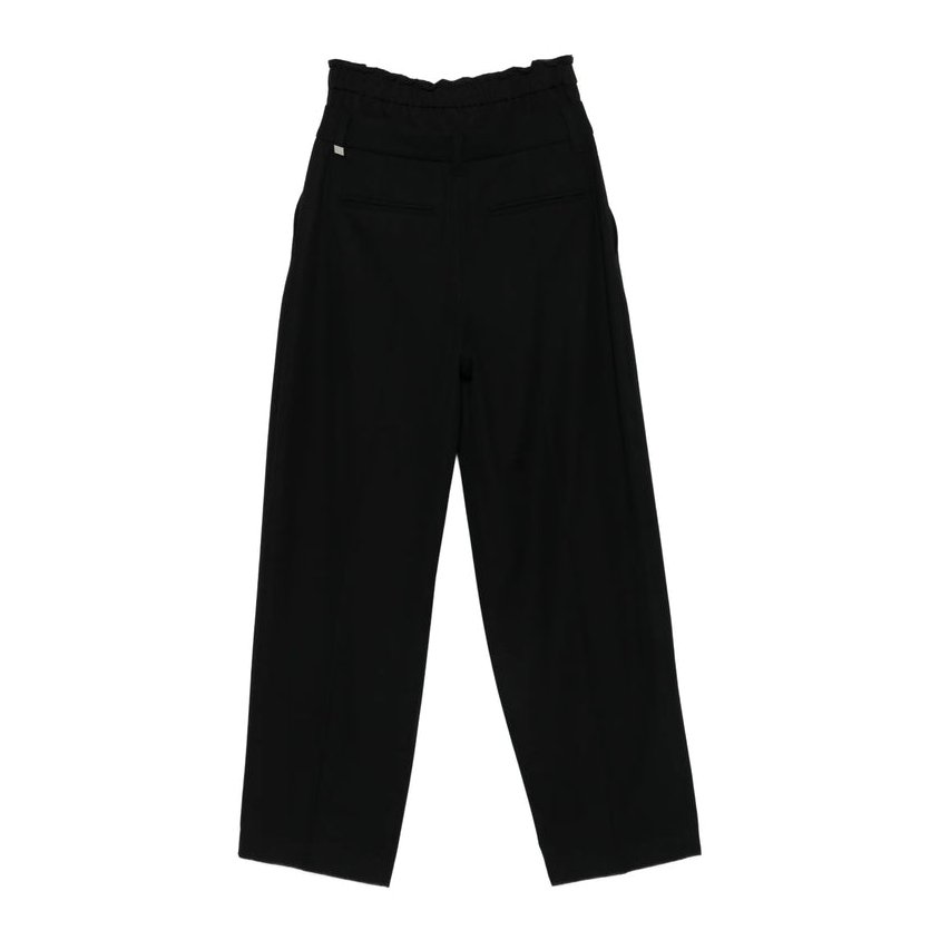 System Pleated Drawstring Trousers — Black, view 2