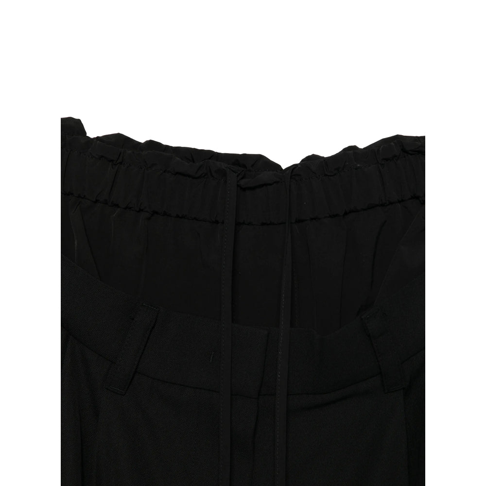 System Pleated Drawstring Trousers — Black, view 3
