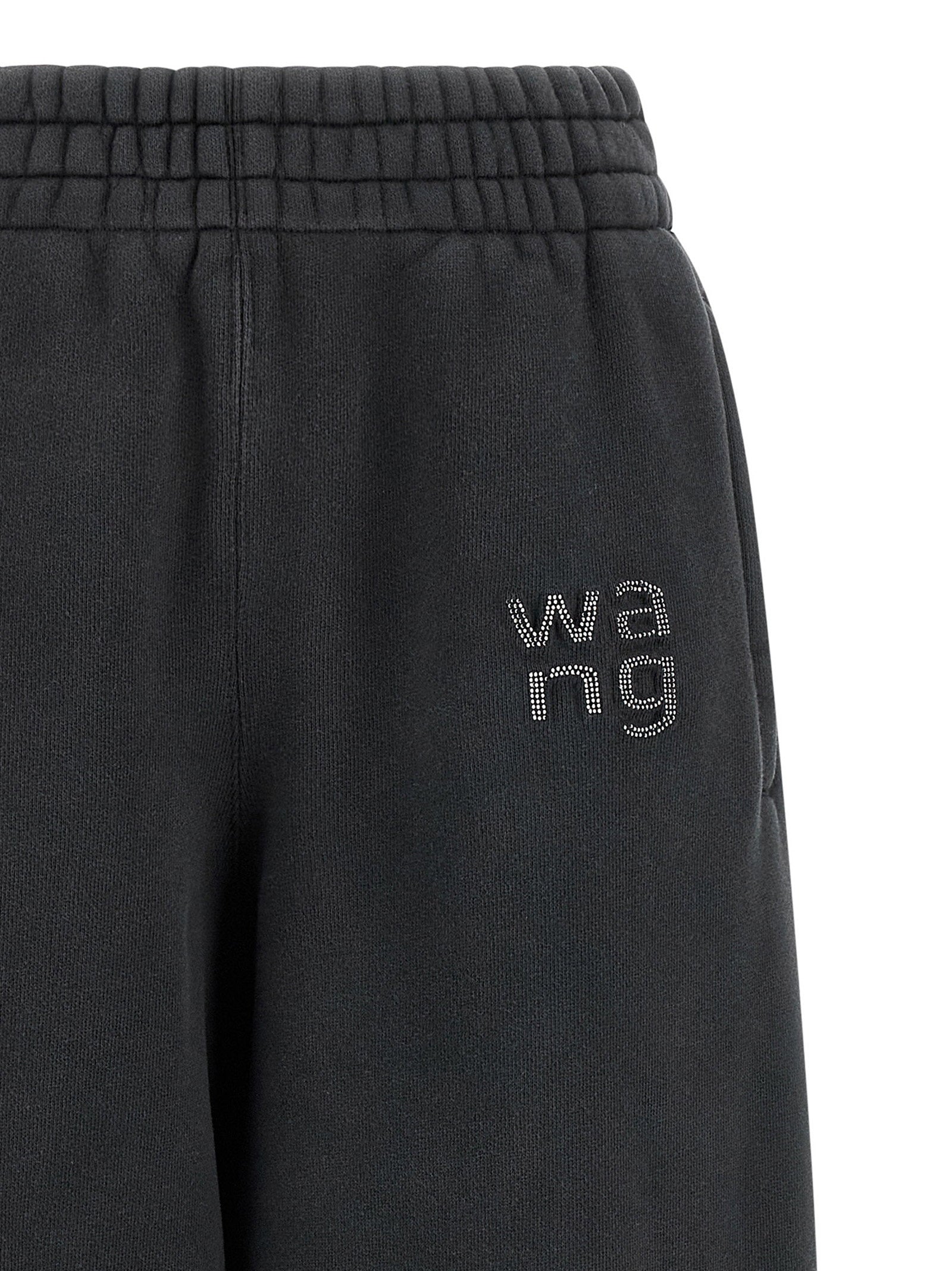 T By Alexander Wang Hotfix Logo Joggers — Black, view 3