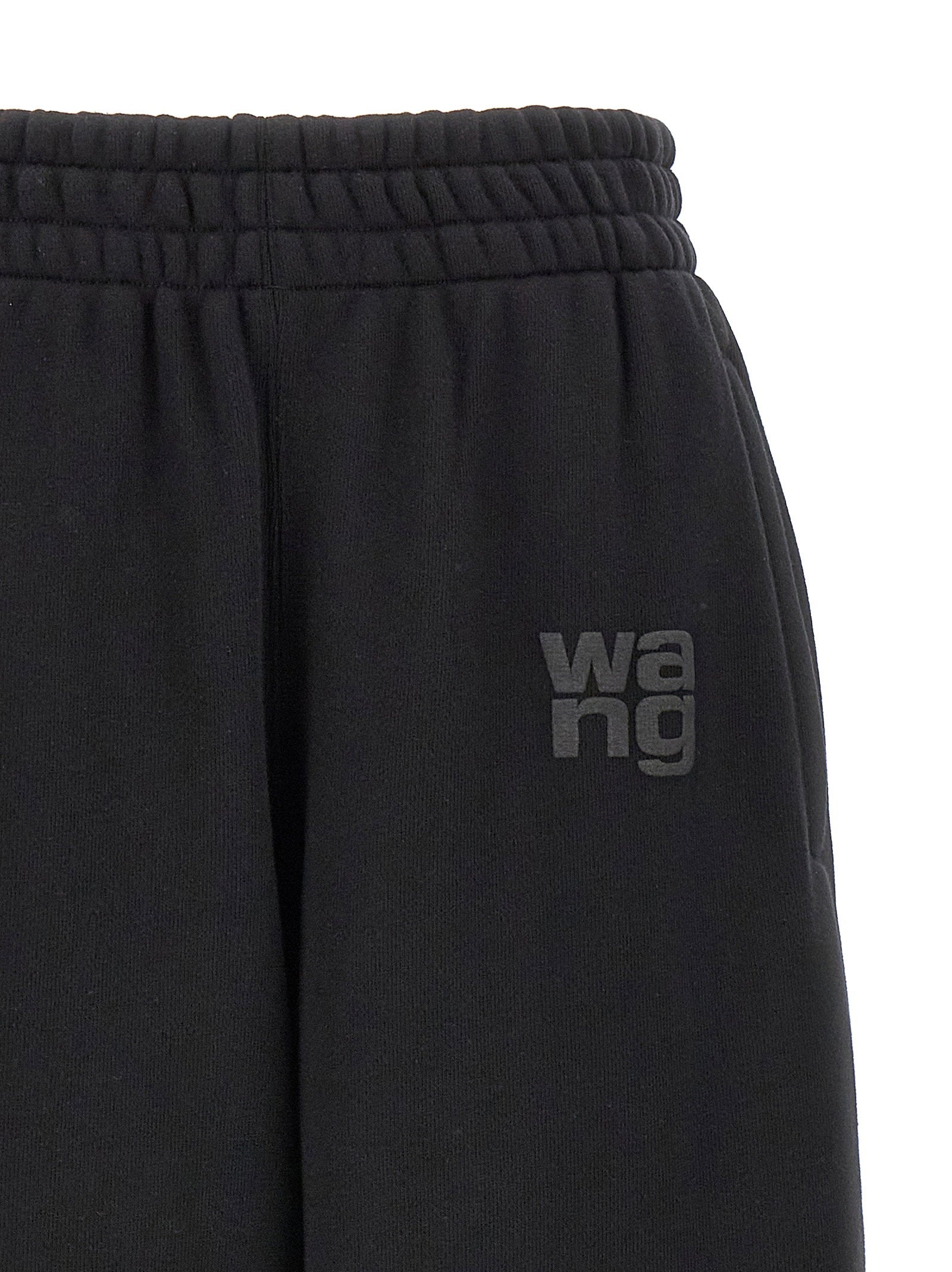 T By Alexander Wang Essential Terry Cotton Blend Joggers — Black, view 3