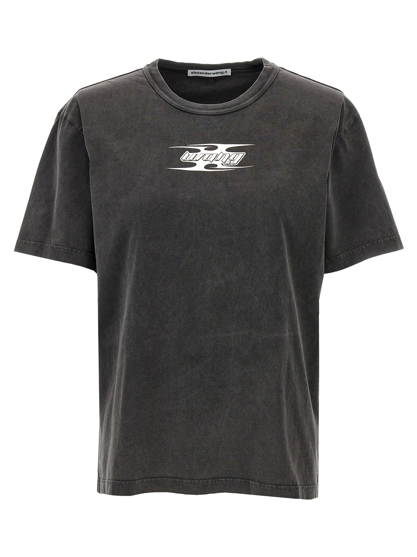 T By Alexander Wang Logo-Embossed T-Shirt — Charcoal by T By Alexander Wang