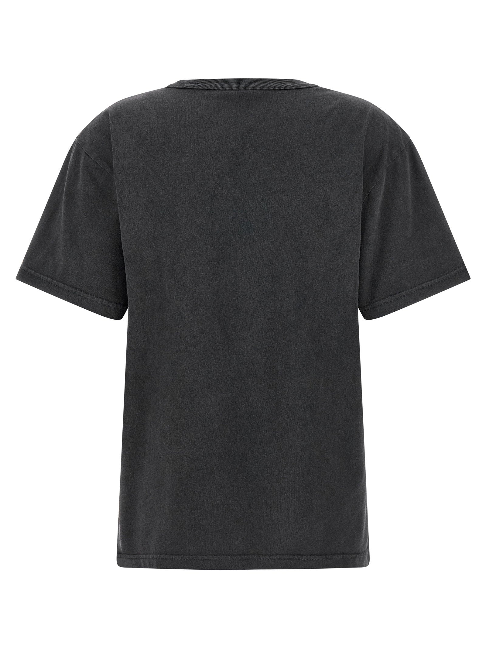 T By Alexander Wang Rhinestone Logo T-Shirt — Charcoal, view 2