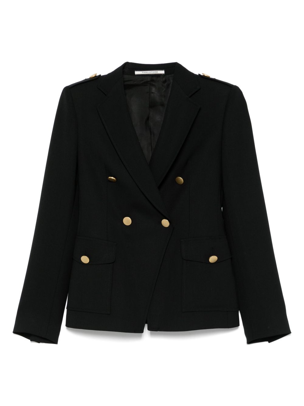 Tagliatore Double-Breasted Wool Blazer — Black by Tagliatore