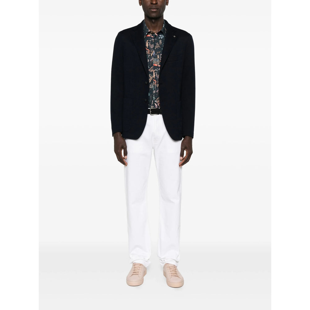Tagliatore Virgin Wool Blazer — Blue, view 3