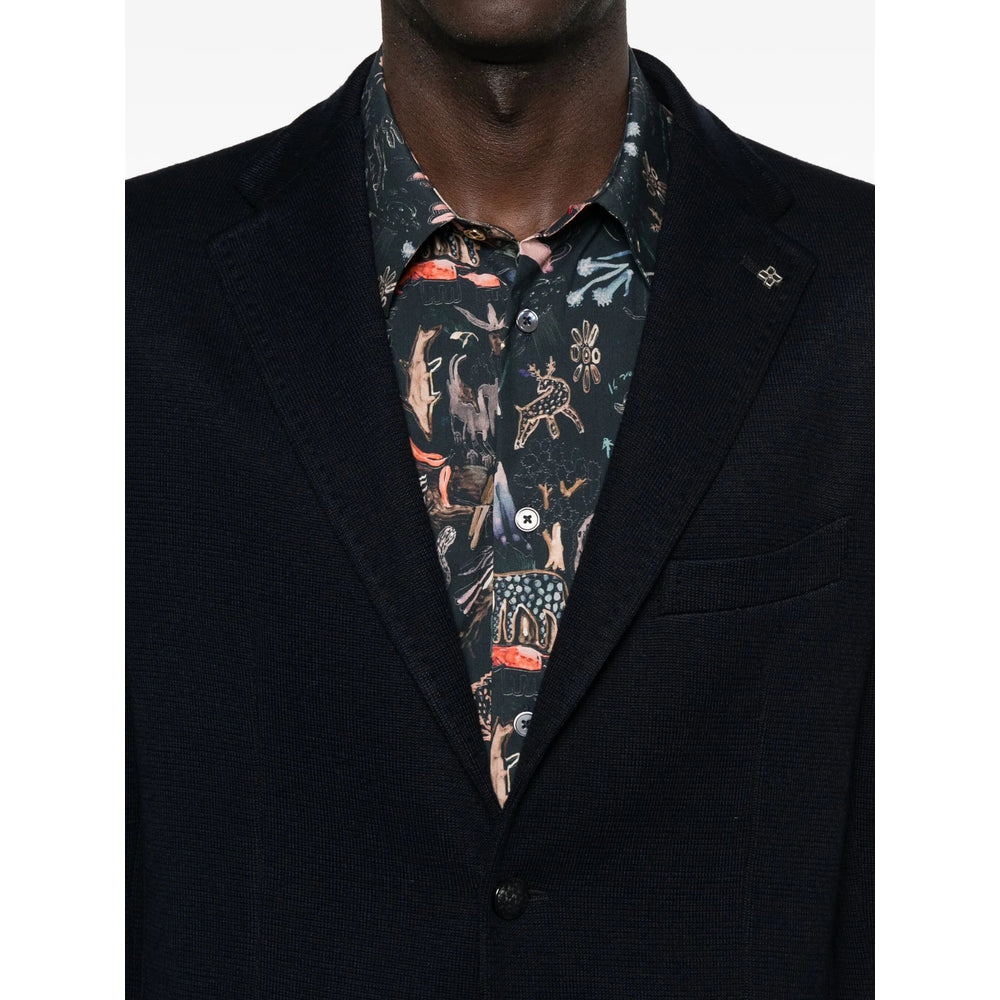 Tagliatore Virgin Wool Blazer — Blue, view 4