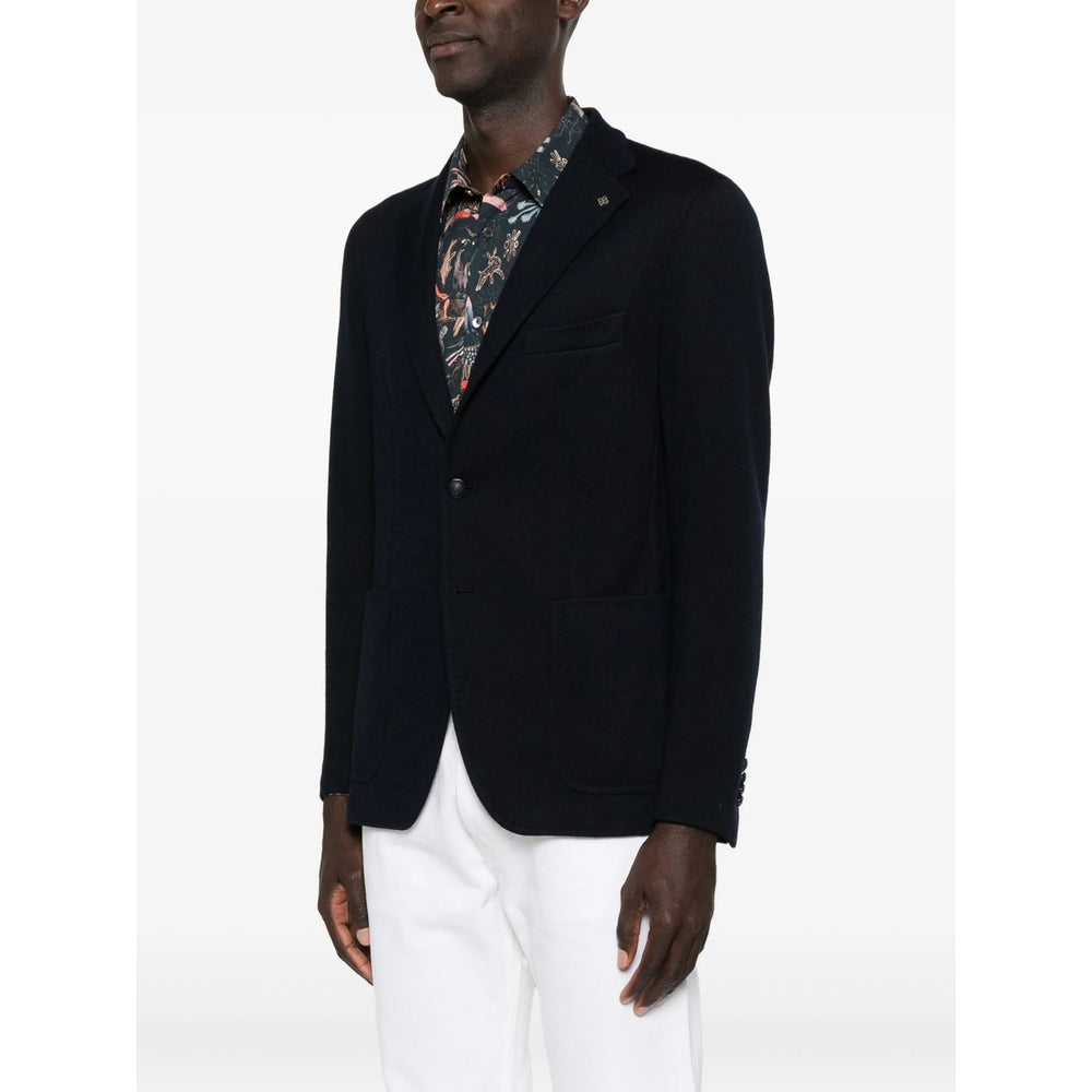 Tagliatore Virgin Wool Blazer — Blue, view 5