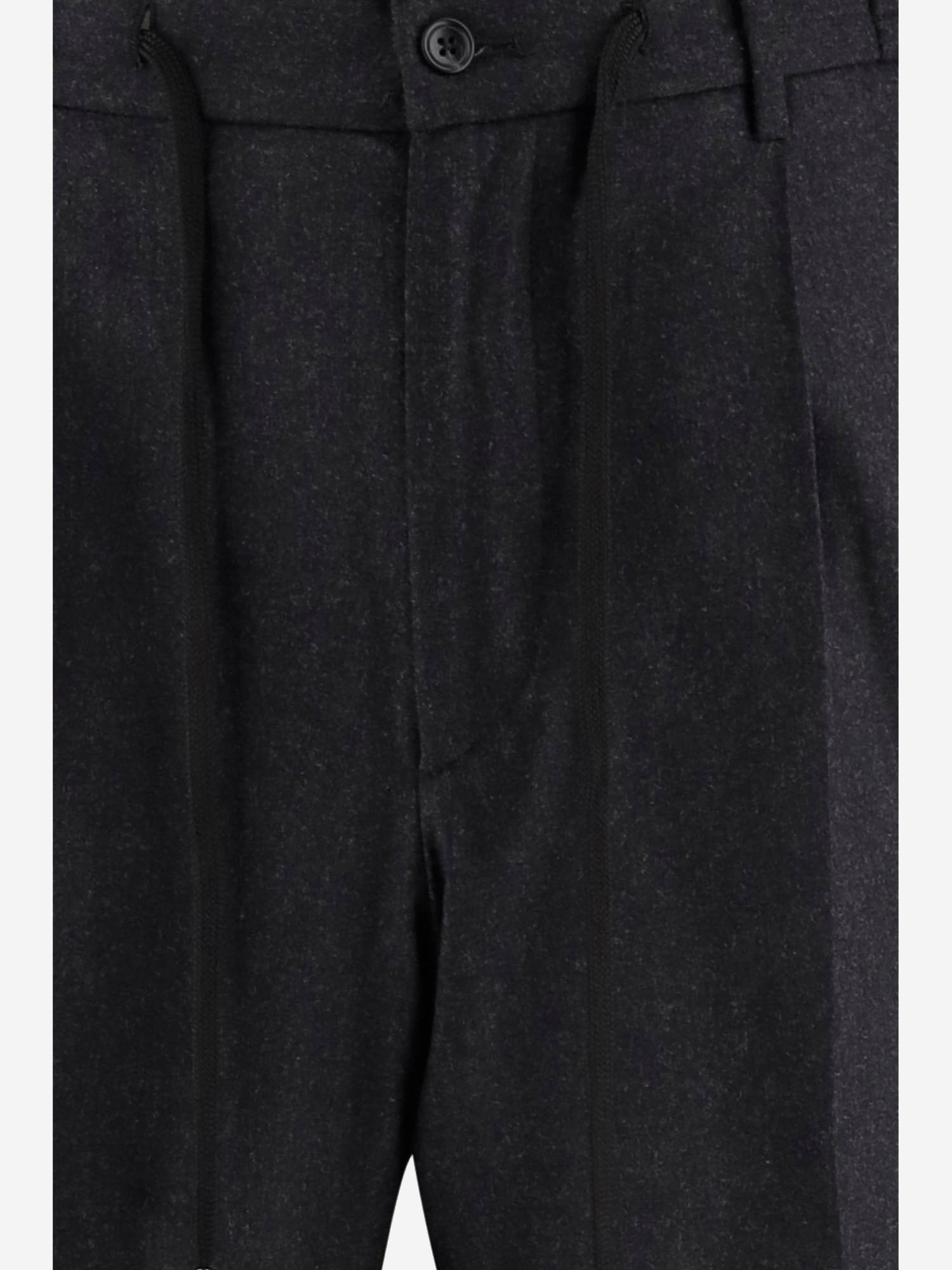 Tagliatore Stretch Virgin Wool Trousers — Black, view 2
