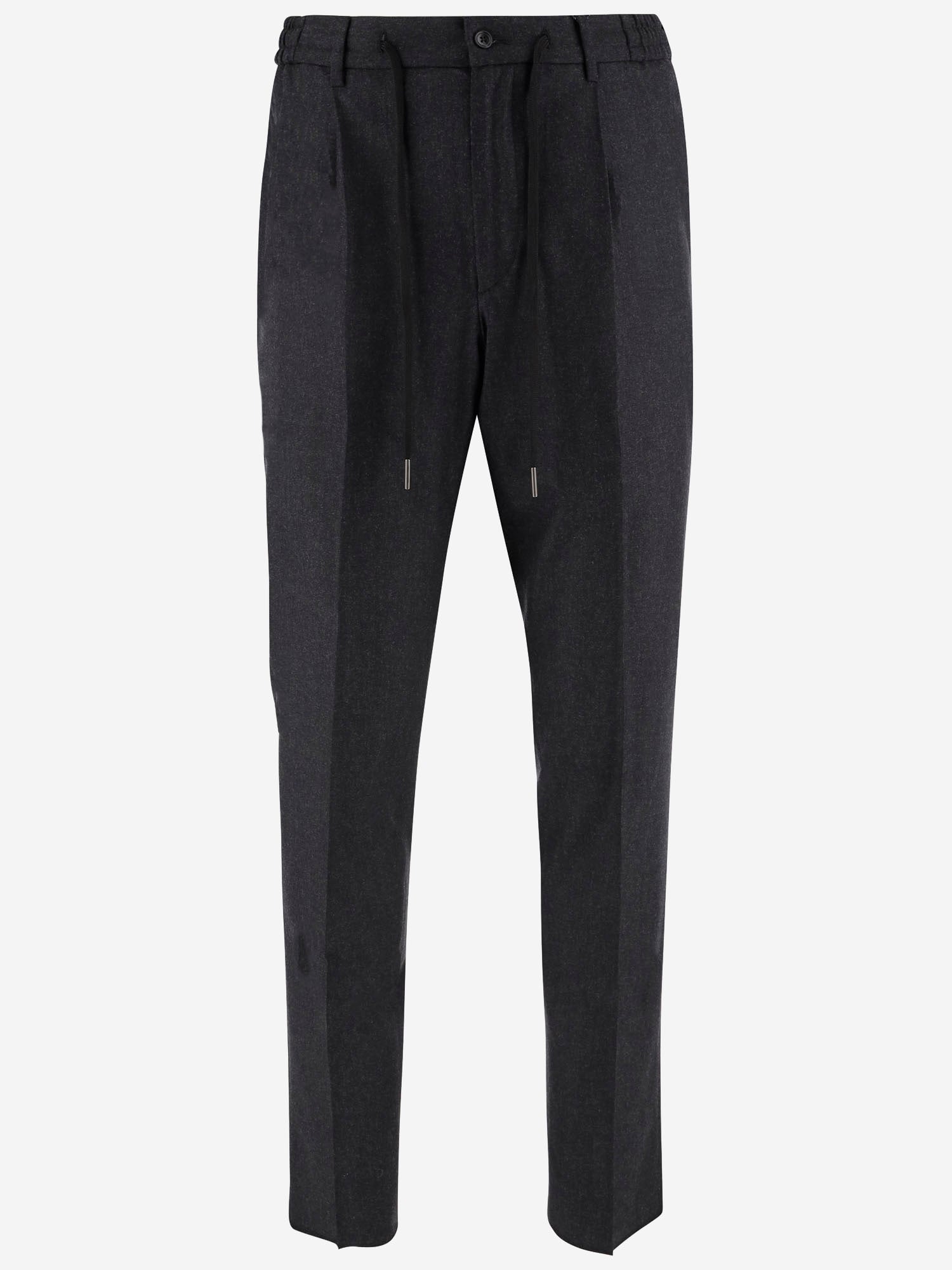 Tagliatore Stretch Virgin Wool Trousers — Black, view 3