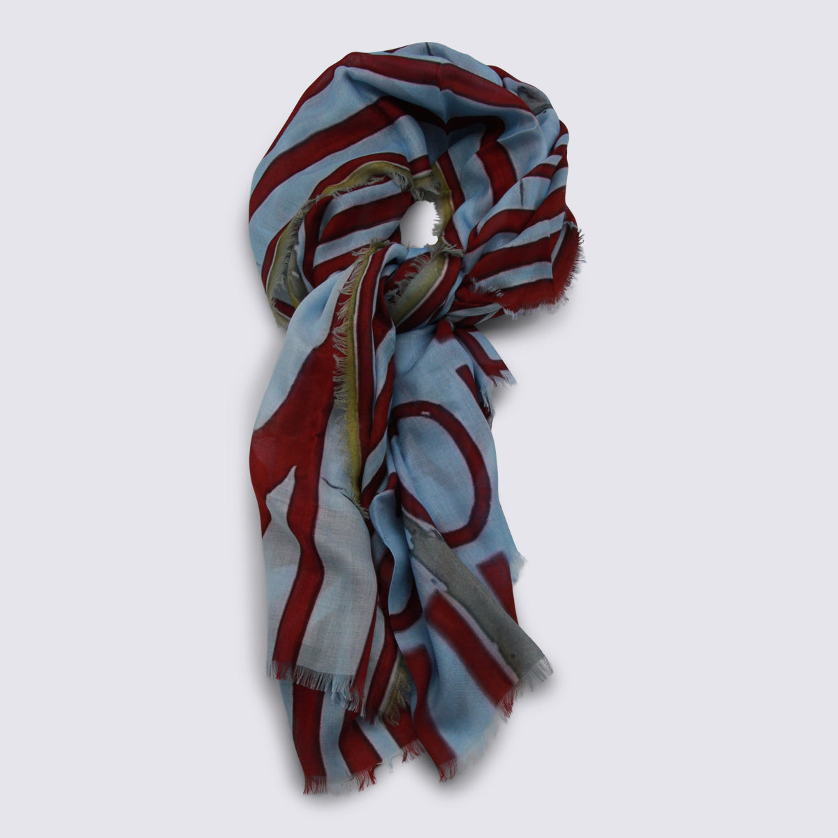 Talking Walls Striped Wool-Blend Scarf — Blue, view 2