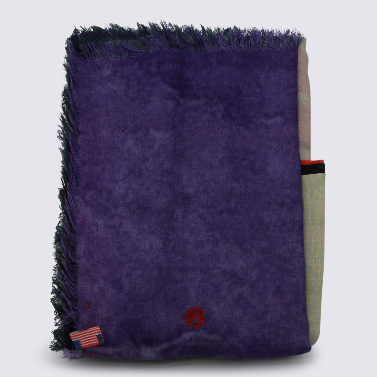 Talking Walls Fringed Mohair-Silk Blend Scarf — Purple, view 2
