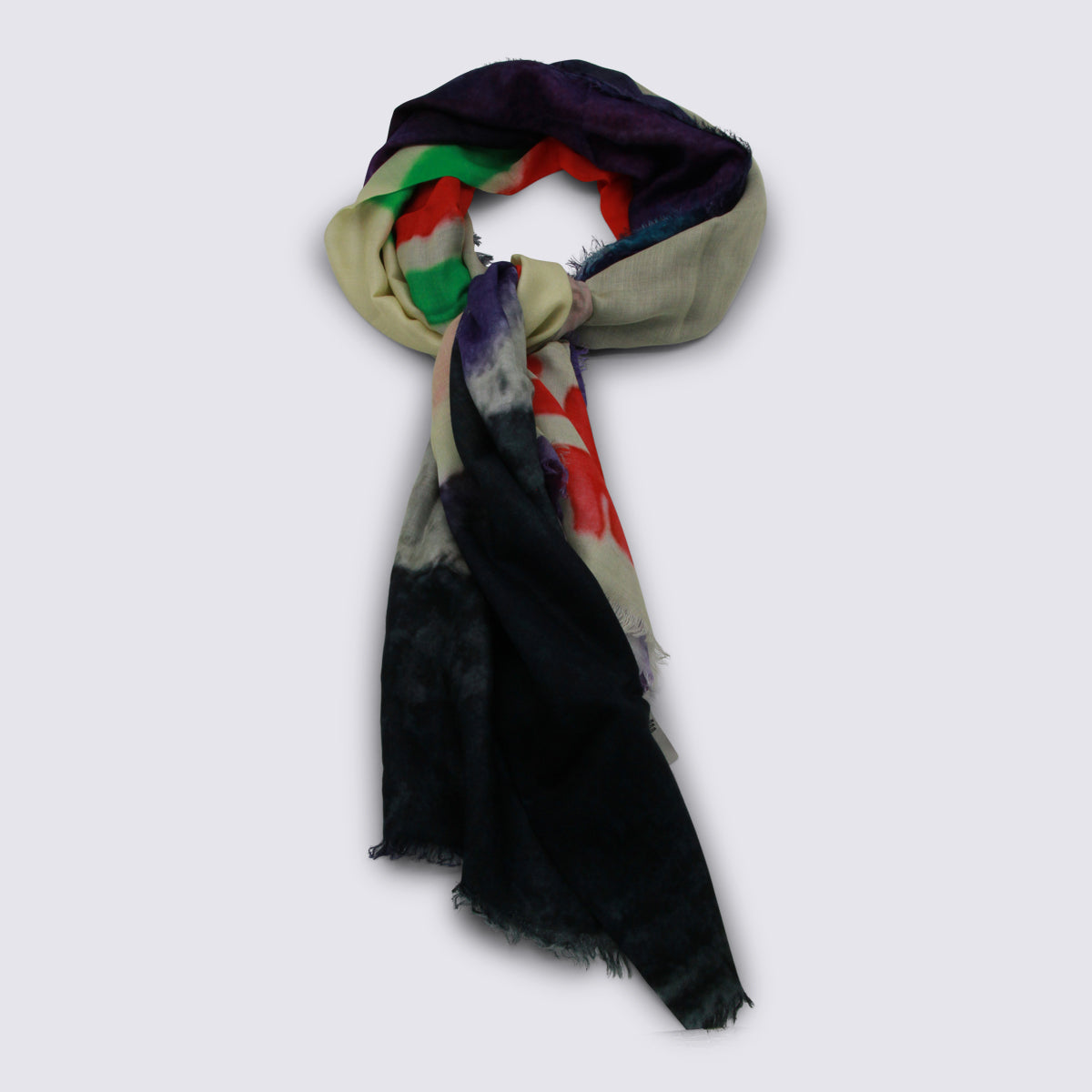 Talking Walls Fringed Mohair-Silk Blend Scarf — Purple by Talking Walls
