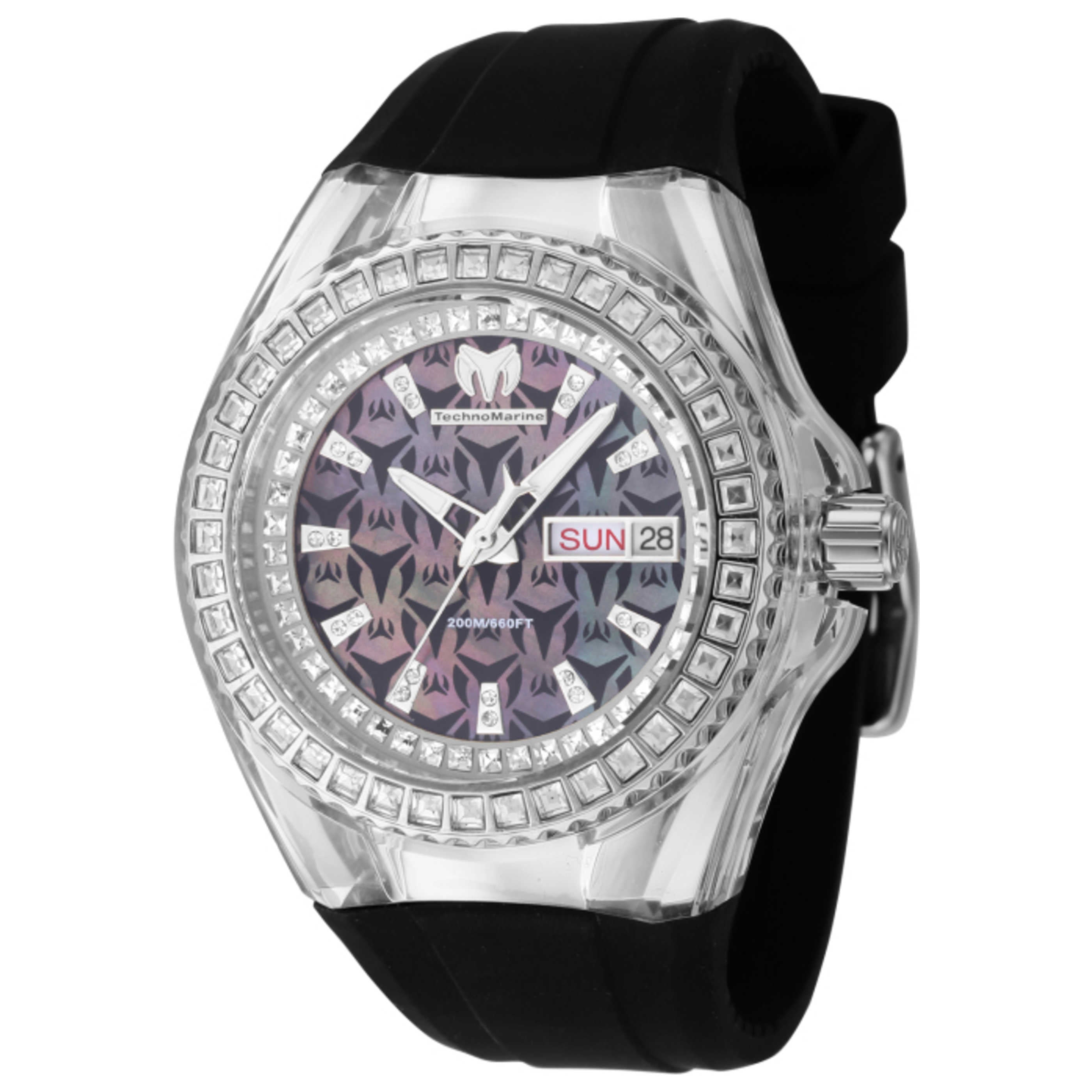 Technomarine Diamond-Bezel Quartz Watch — Clear by Technomarine