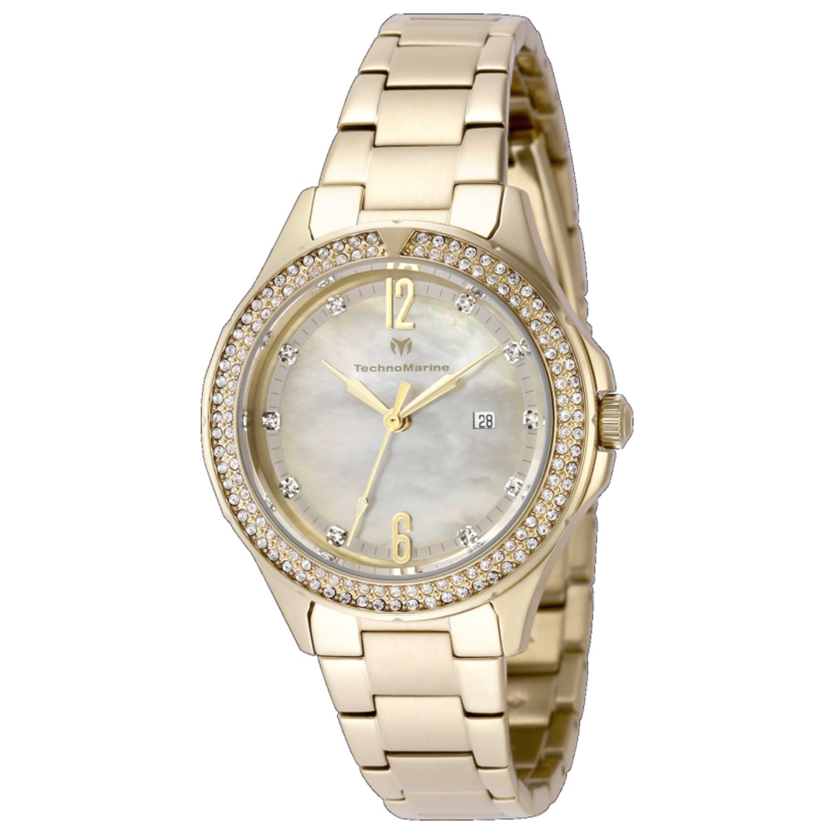Technomarine Crystal-Bezel Quartz Watch — Gold by Technomarine
