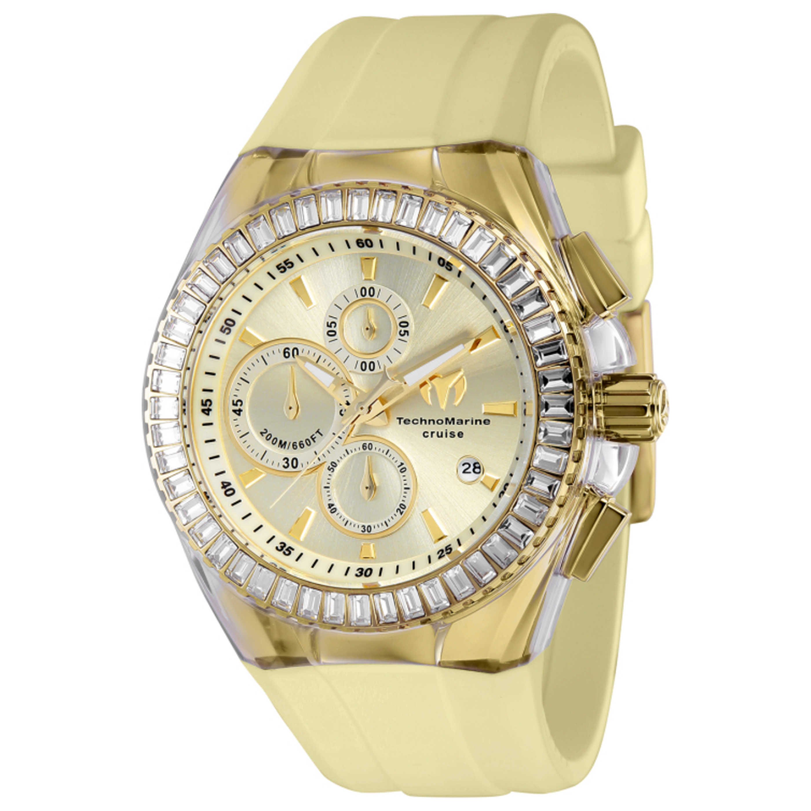 Technomarine Diamond-Bezel Chronograph Watch — Gold by Technomarine