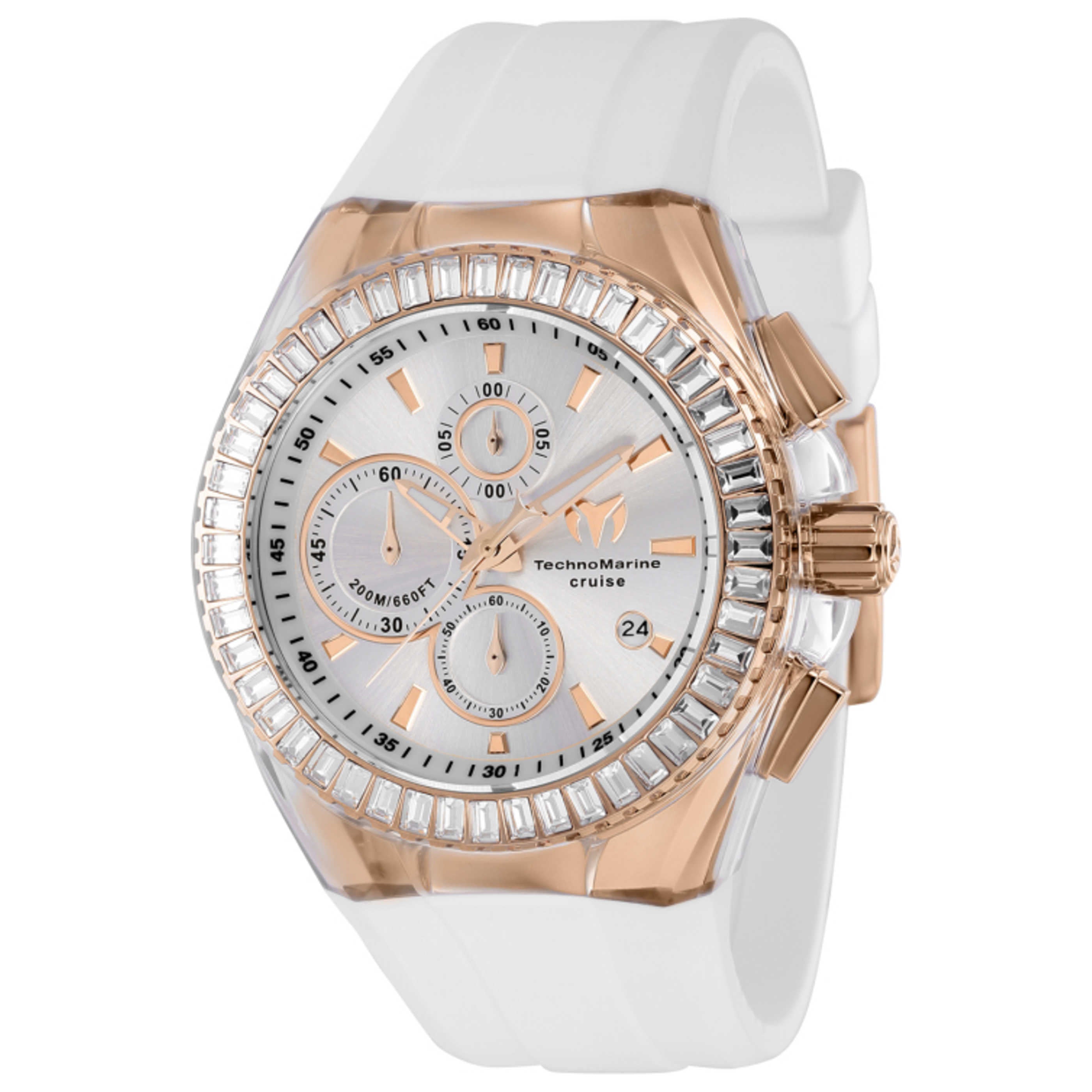 Technomarine Diamond Bezel Chronograph Watch — Rose gold by Technomarine