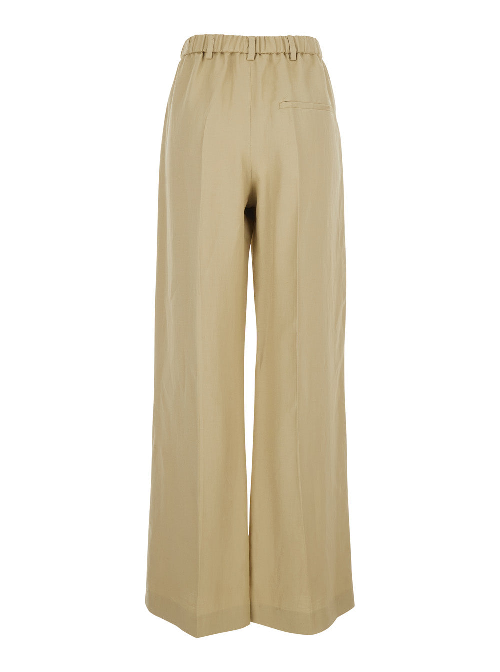 Tela Elasticated Linen Blend Trousers — Beige, view 2