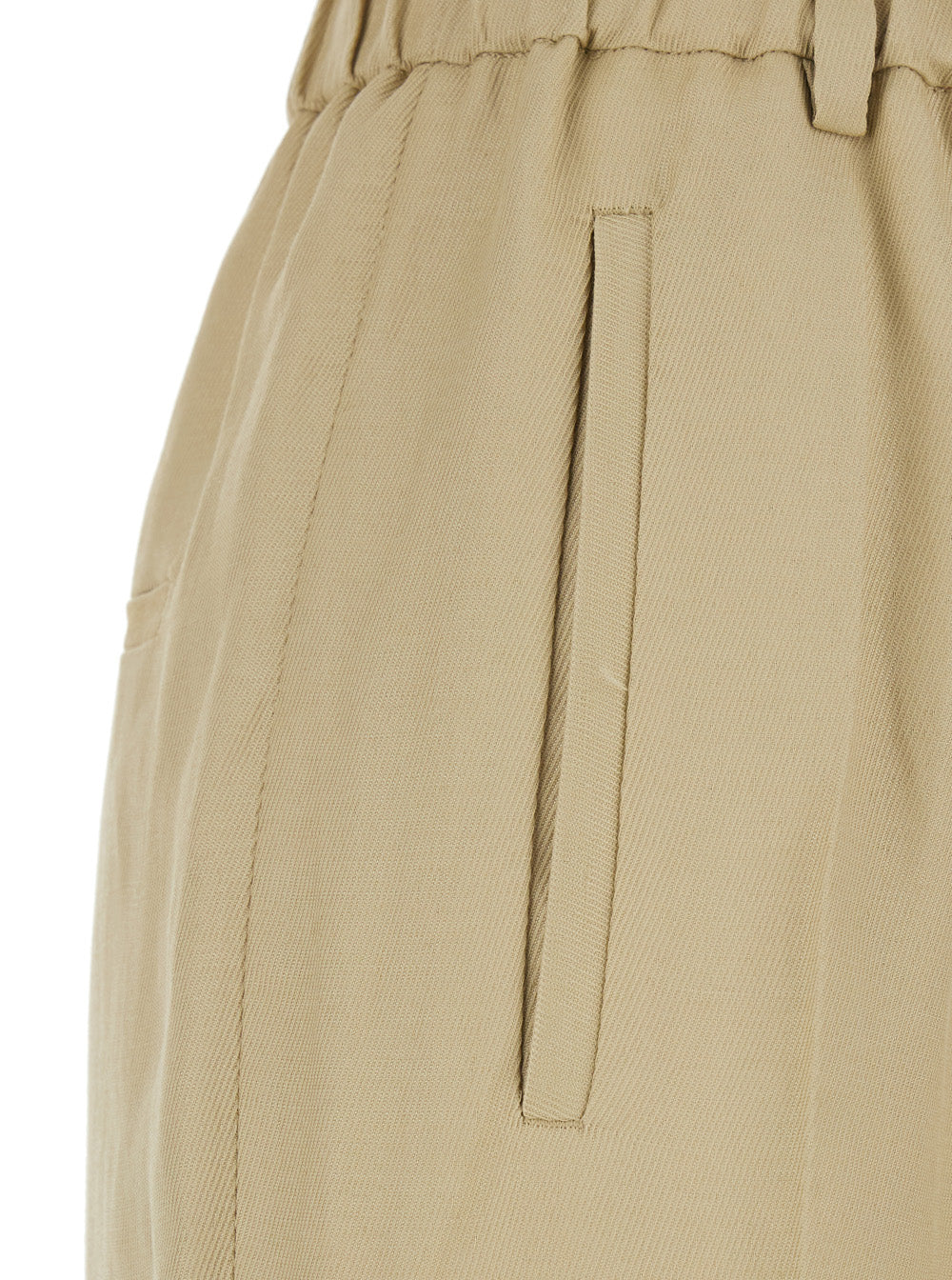 Tela Elasticated Linen Blend Trousers — Beige, view 3