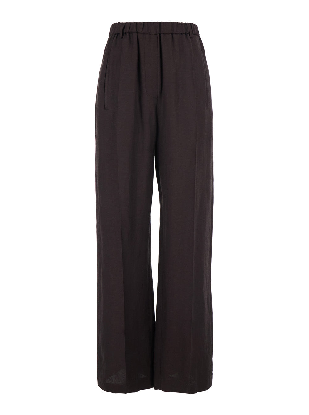 Tela Linen-Blend Trousers — Brown by Tela
