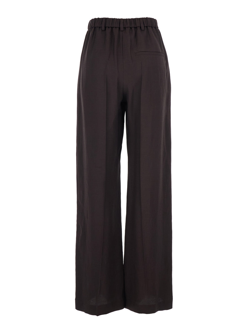 Tela Linen-Blend Trousers — Brown, view 2