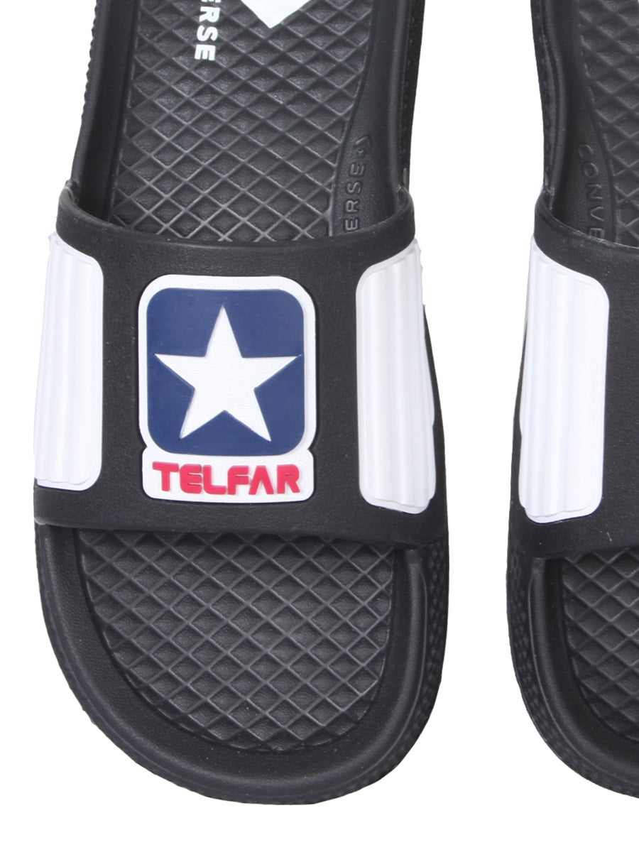 Telfar Rubber Slide Sandals — Black, view 4