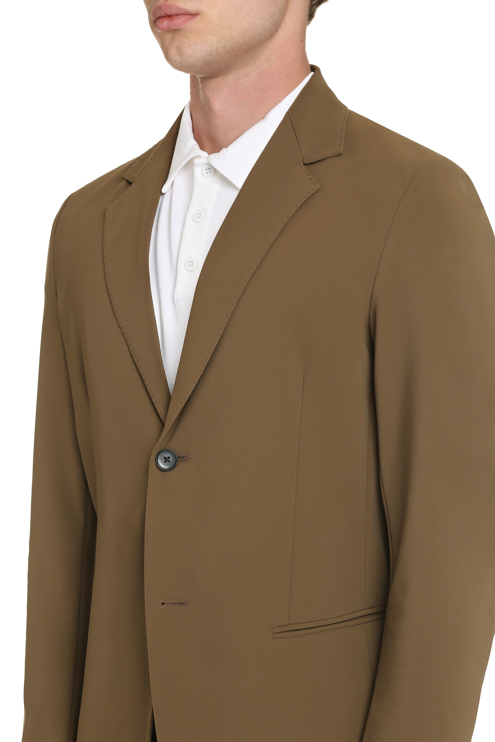The Alphabet Single-Breasted Two-Button Blazer — Brown, view 5