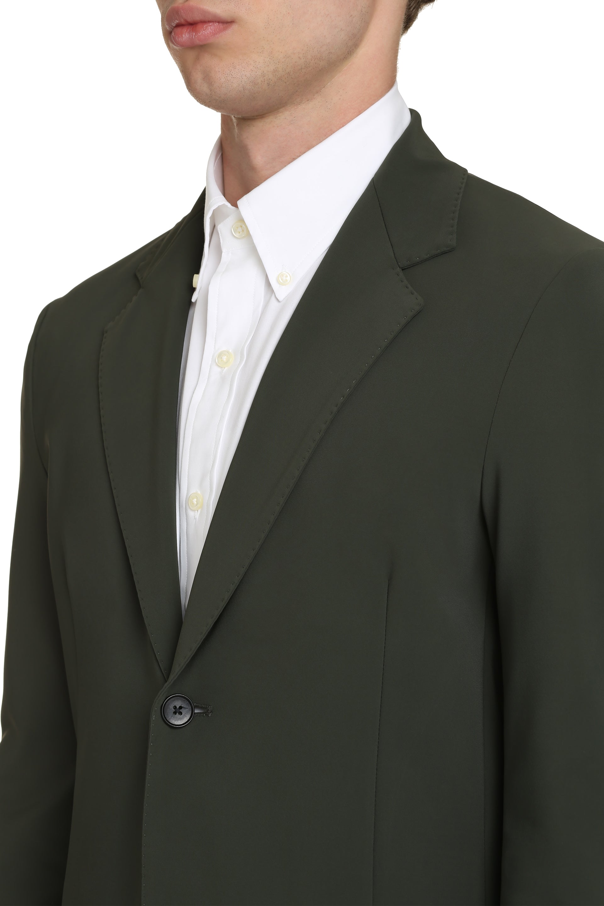 The Alphabet Stretch Polyamide Blazer — Green, view 5