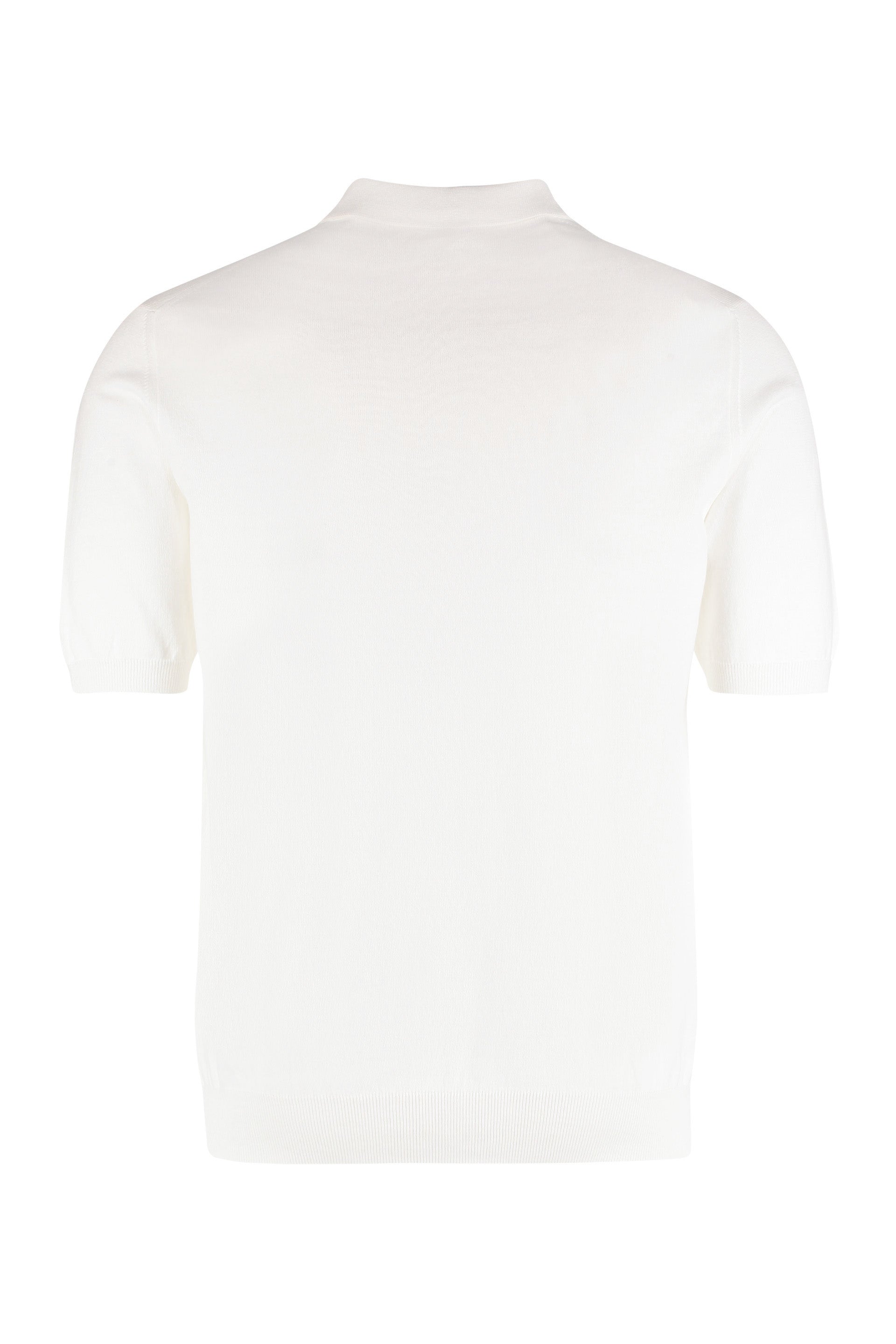 The Alphabet Cotton Knit Polo — White, view 2