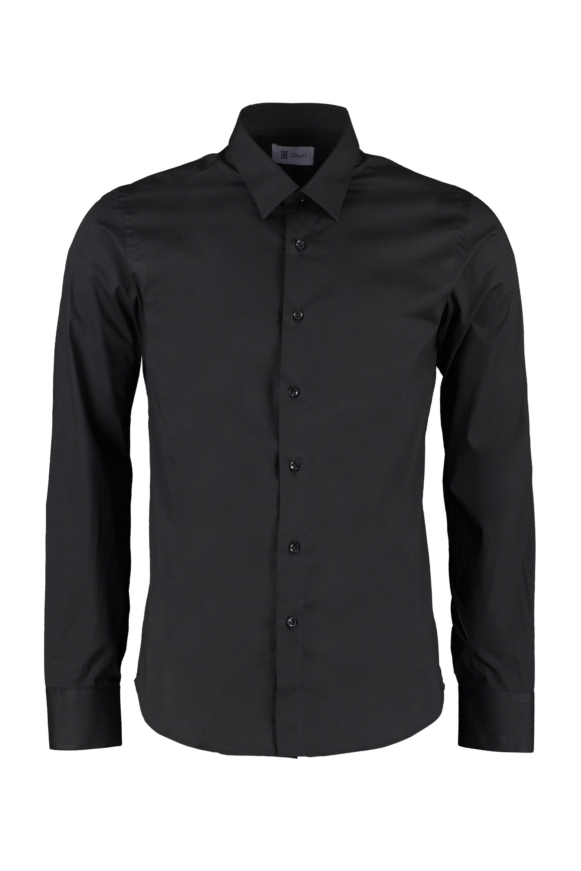 The Alphabet Stretch Cotton Shirt — Black by The Alphabet