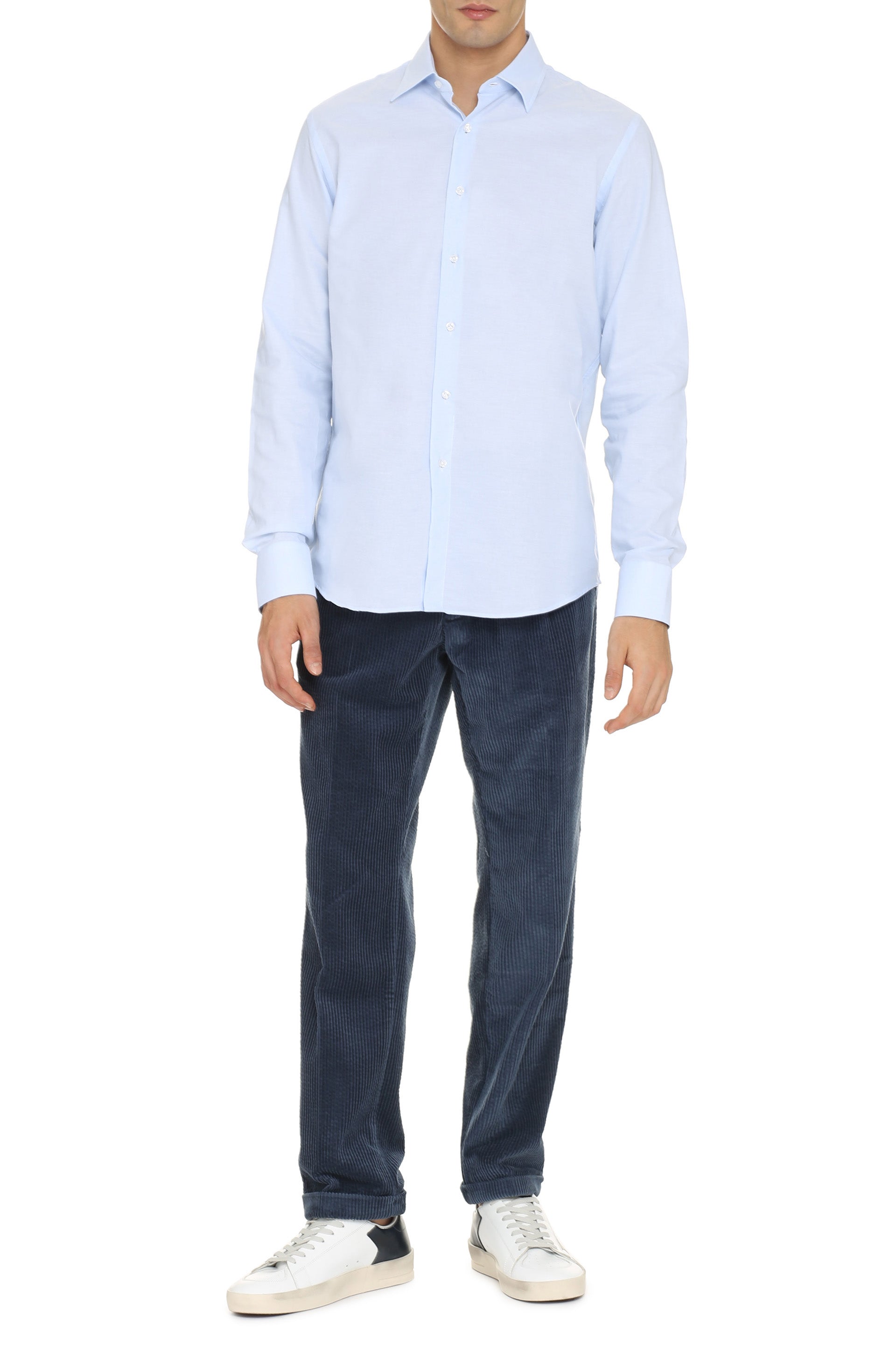 The Alphabet Oxford Cotton Shirt — Blue, view 3