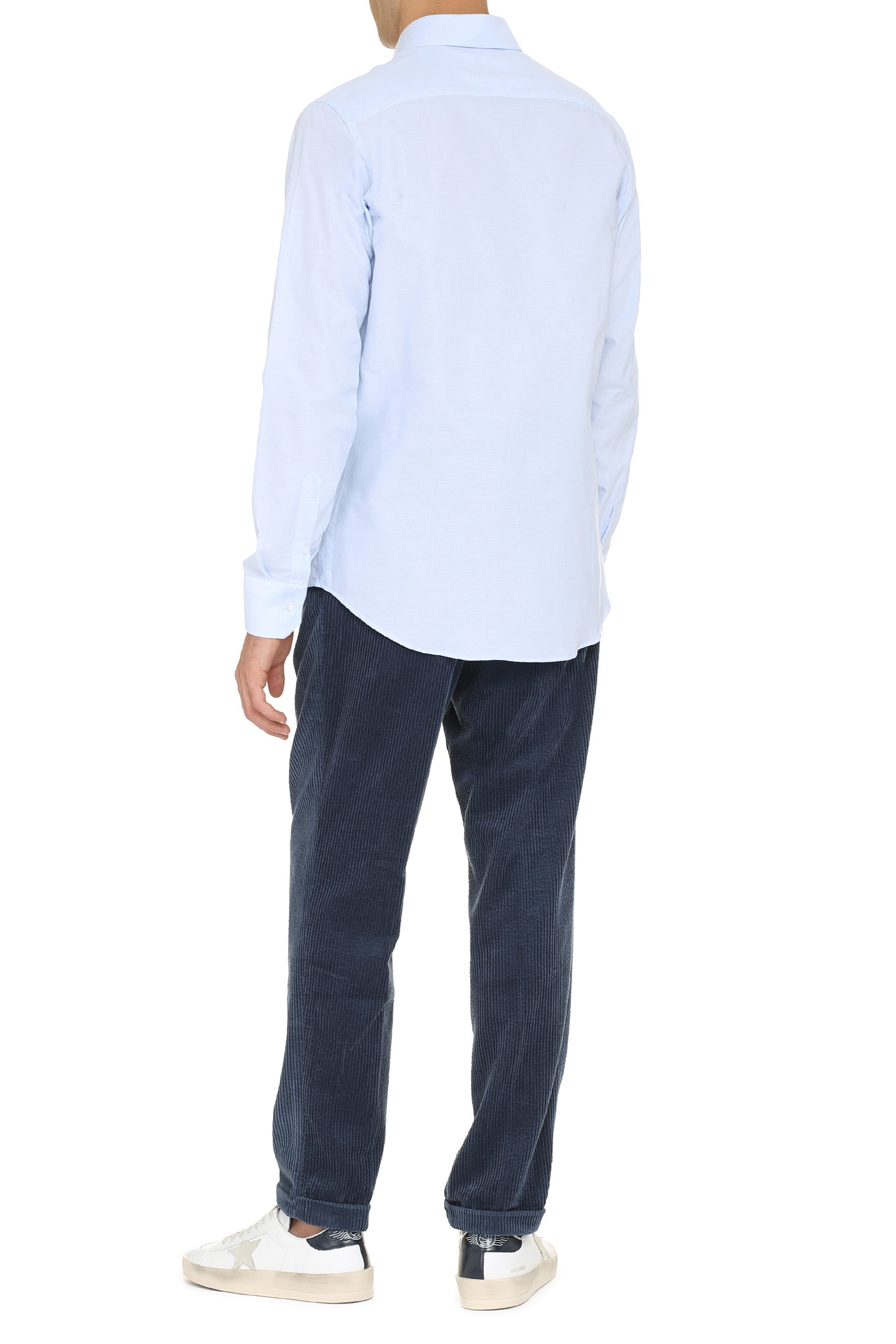 The Alphabet Oxford Cotton Shirt — Blue, view 4