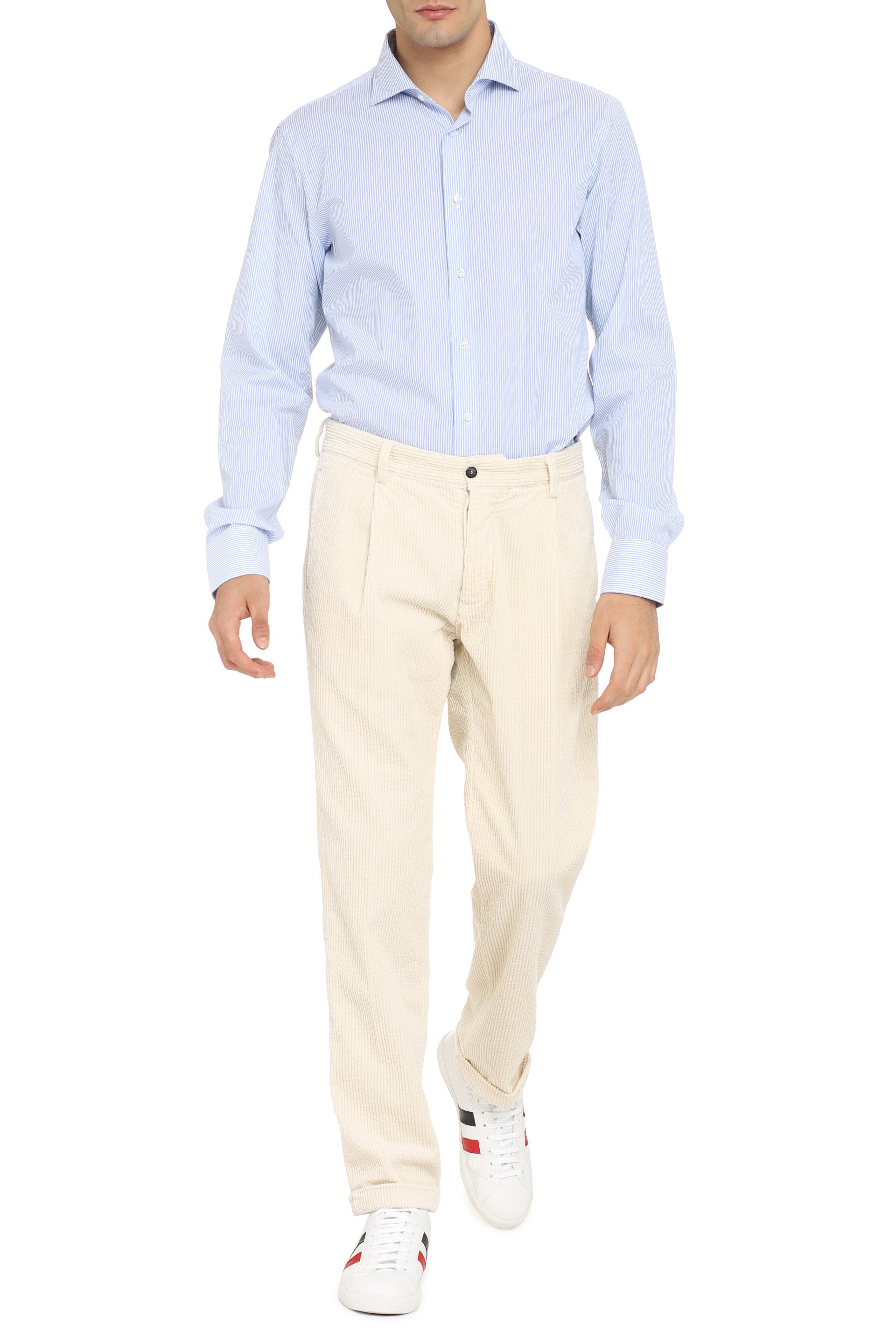 The Alphabet Striped Cotton Shirt — Blue, view 3