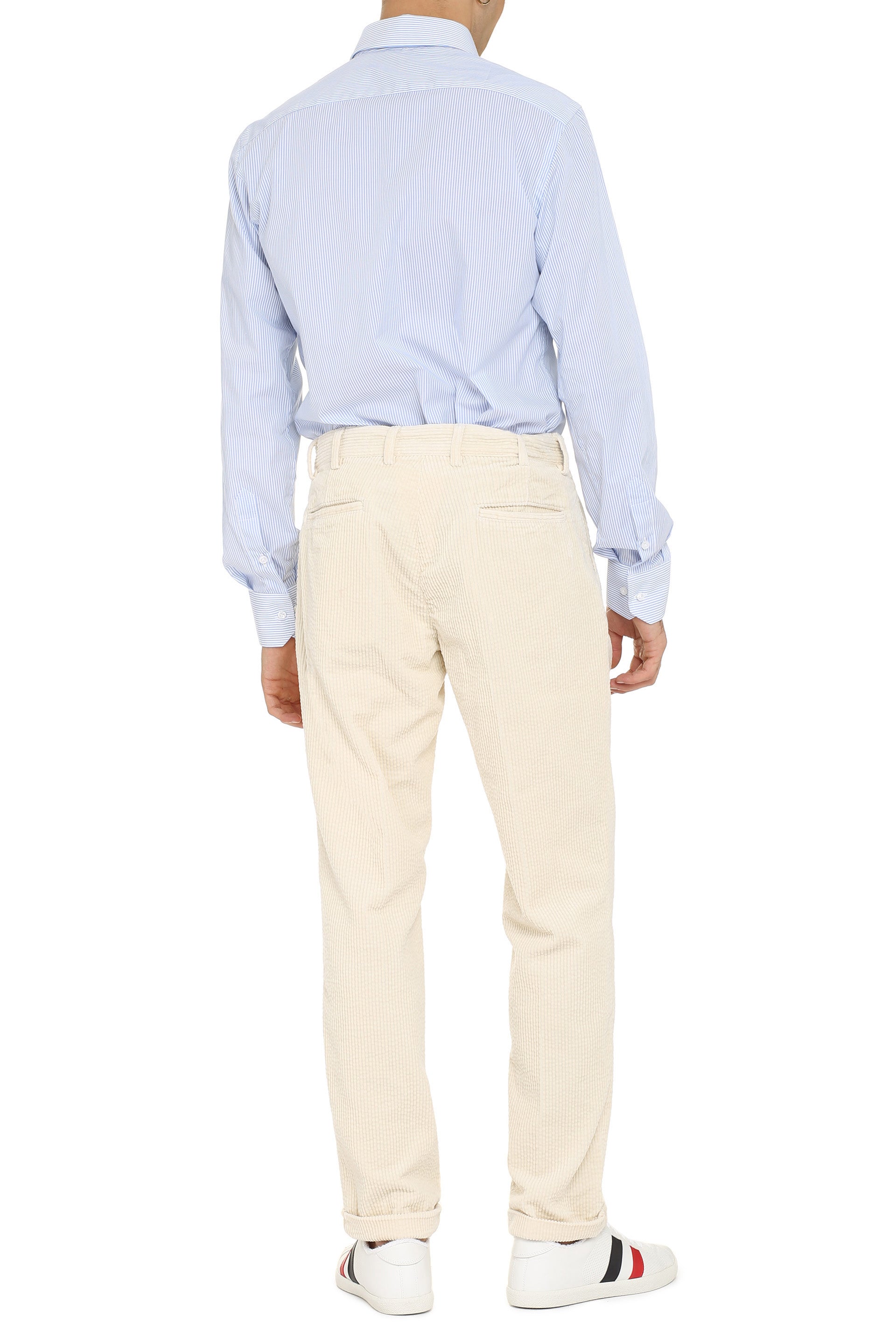 The Alphabet Striped Cotton Shirt — Blue, view 4