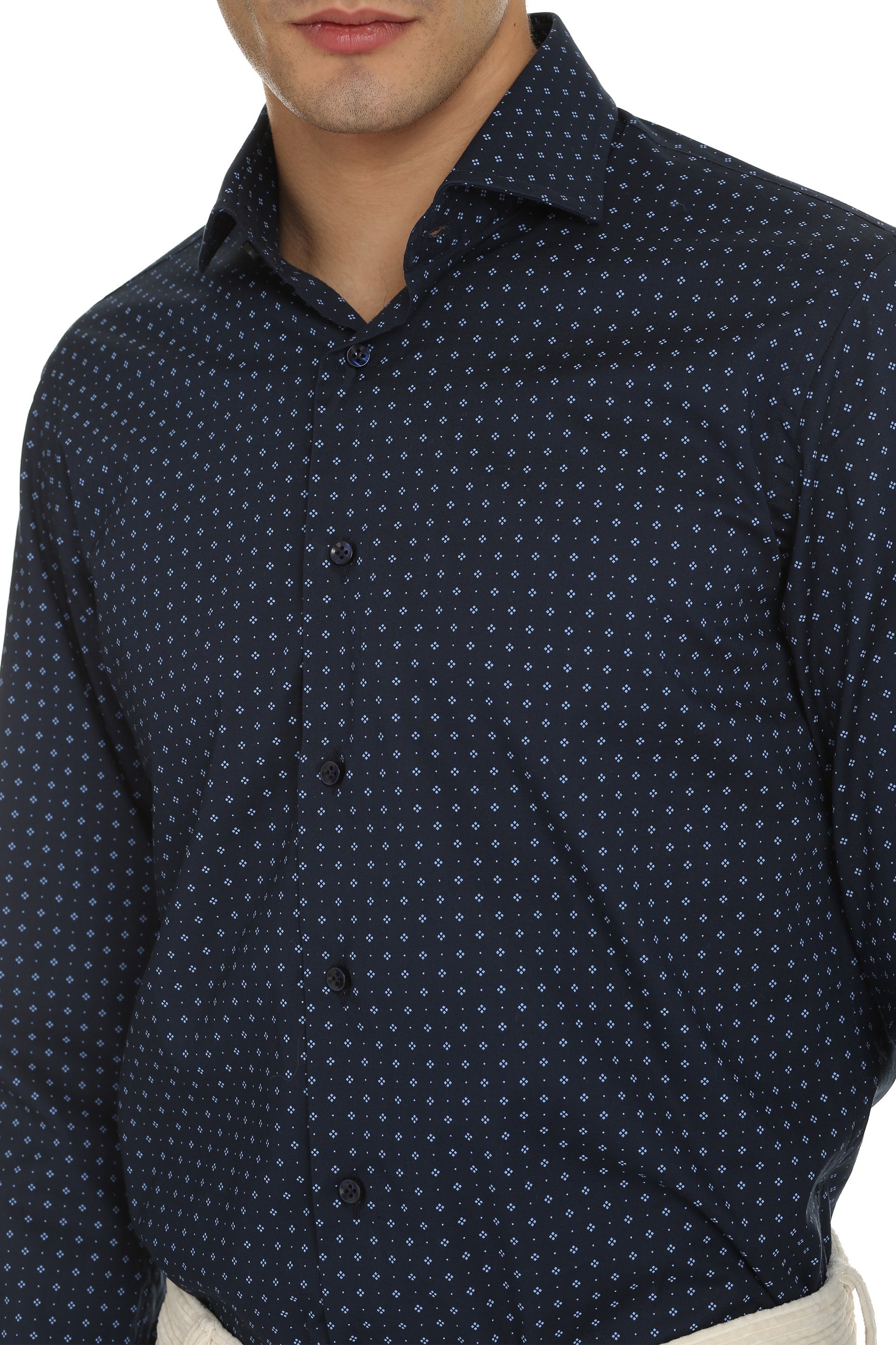The Alphabet Printed Cotton Shirt — Blue, view 5