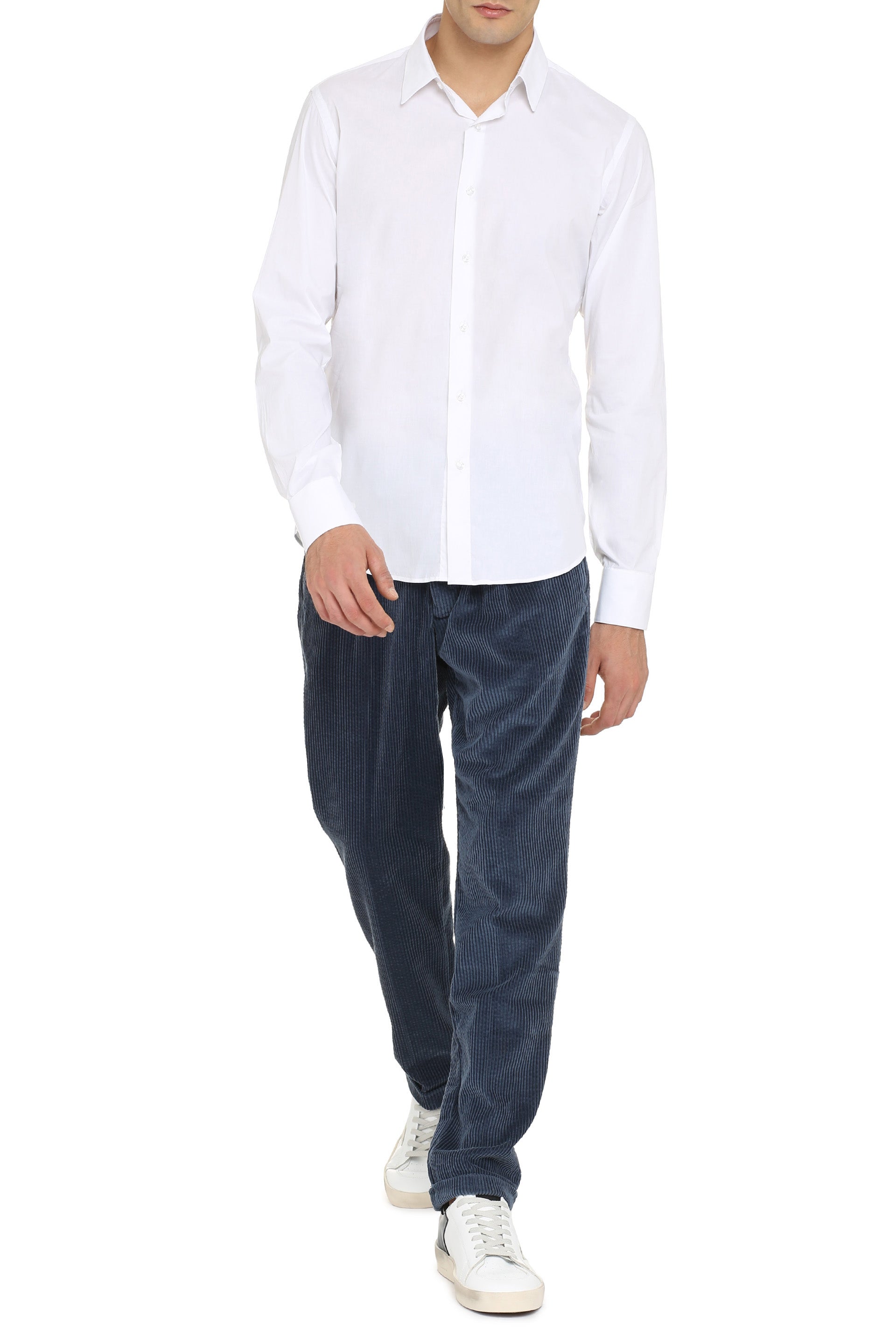 The Alphabet Stretch Cotton Shirt — White, view 3