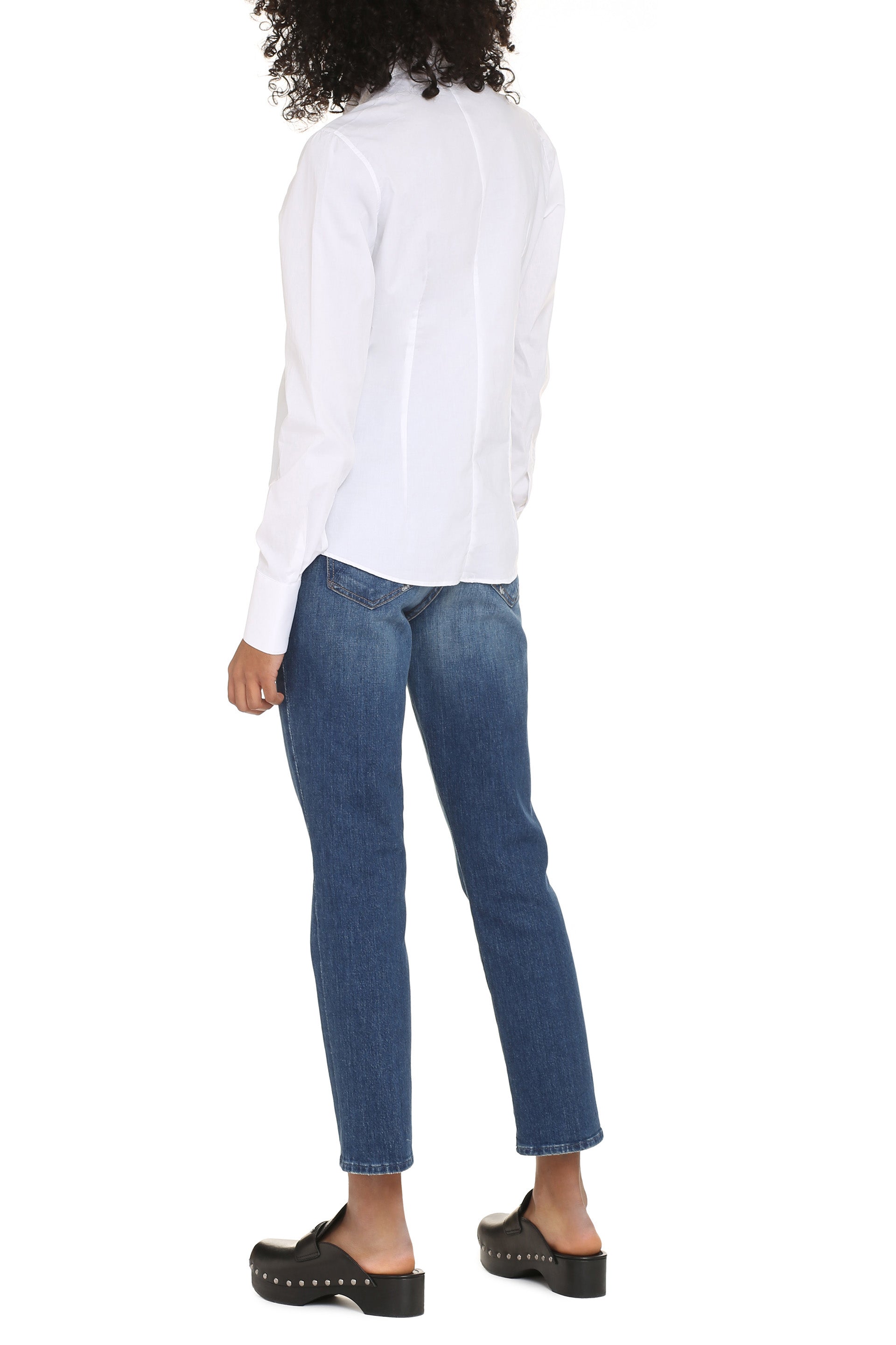 The Alphabet Stretch Cotton Shirt — White, view 4