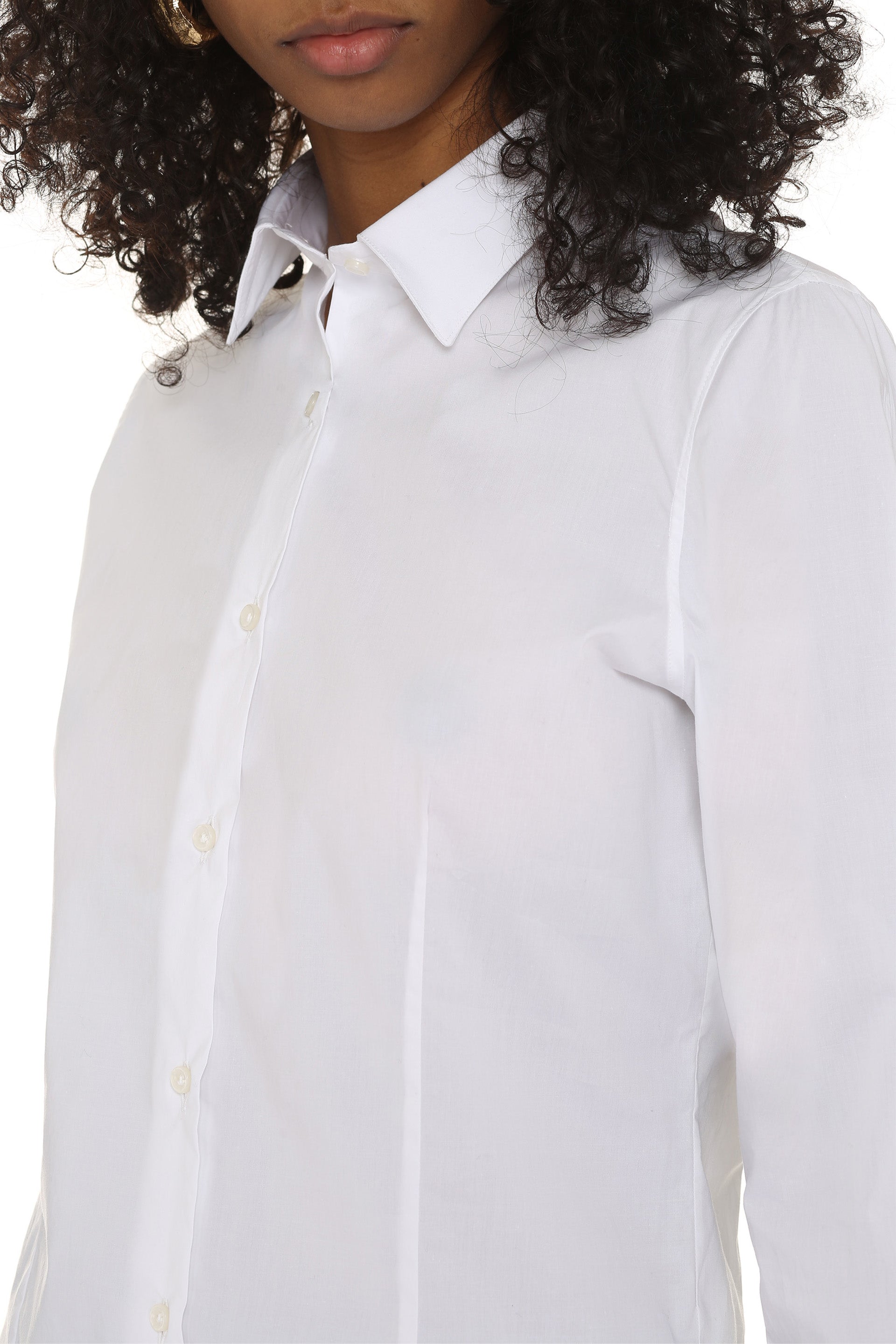 The Alphabet Stretch Cotton Shirt — White, view 5