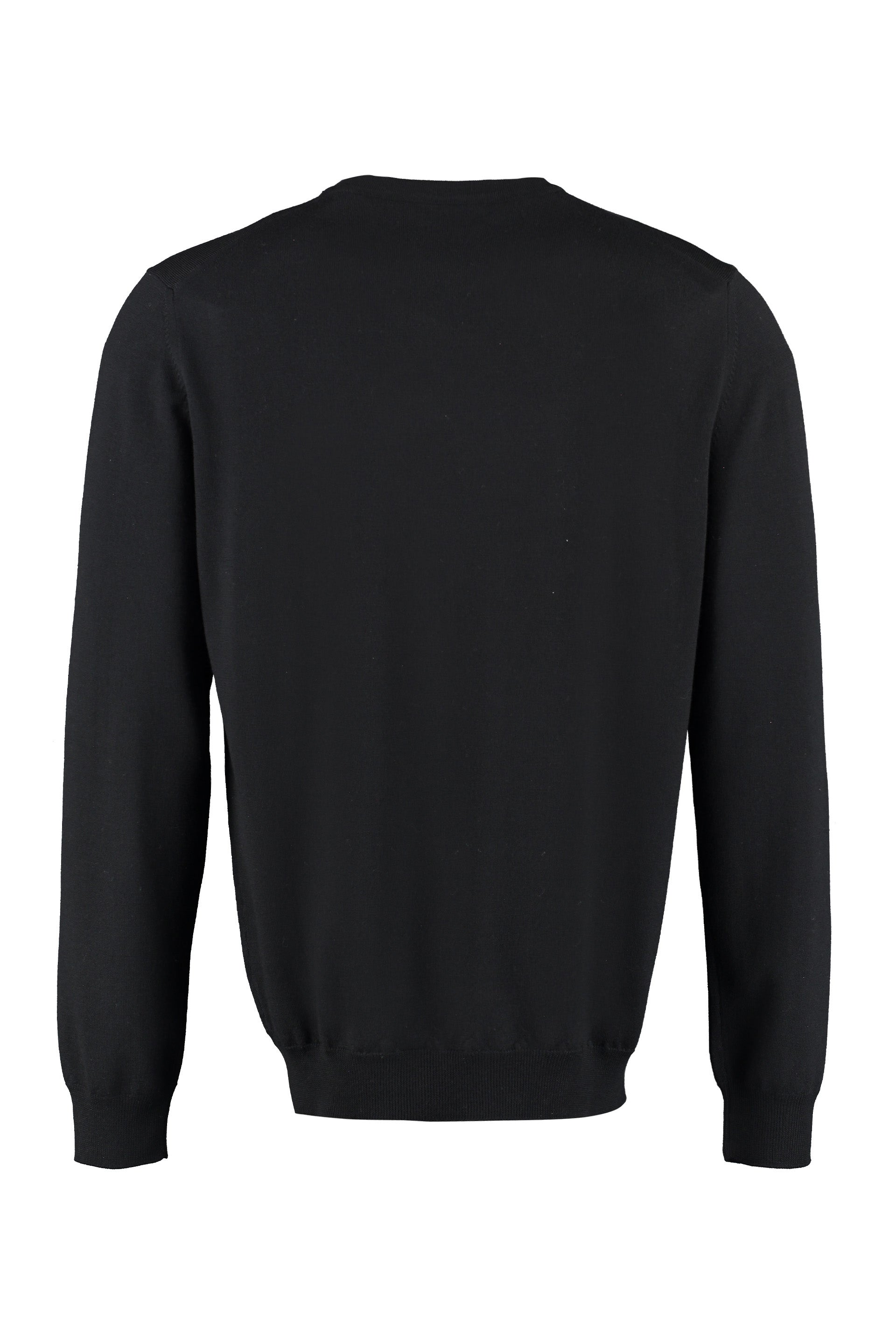 The Alphabet Ribbed Extra-Fine Wool Sweater — Black, view 2