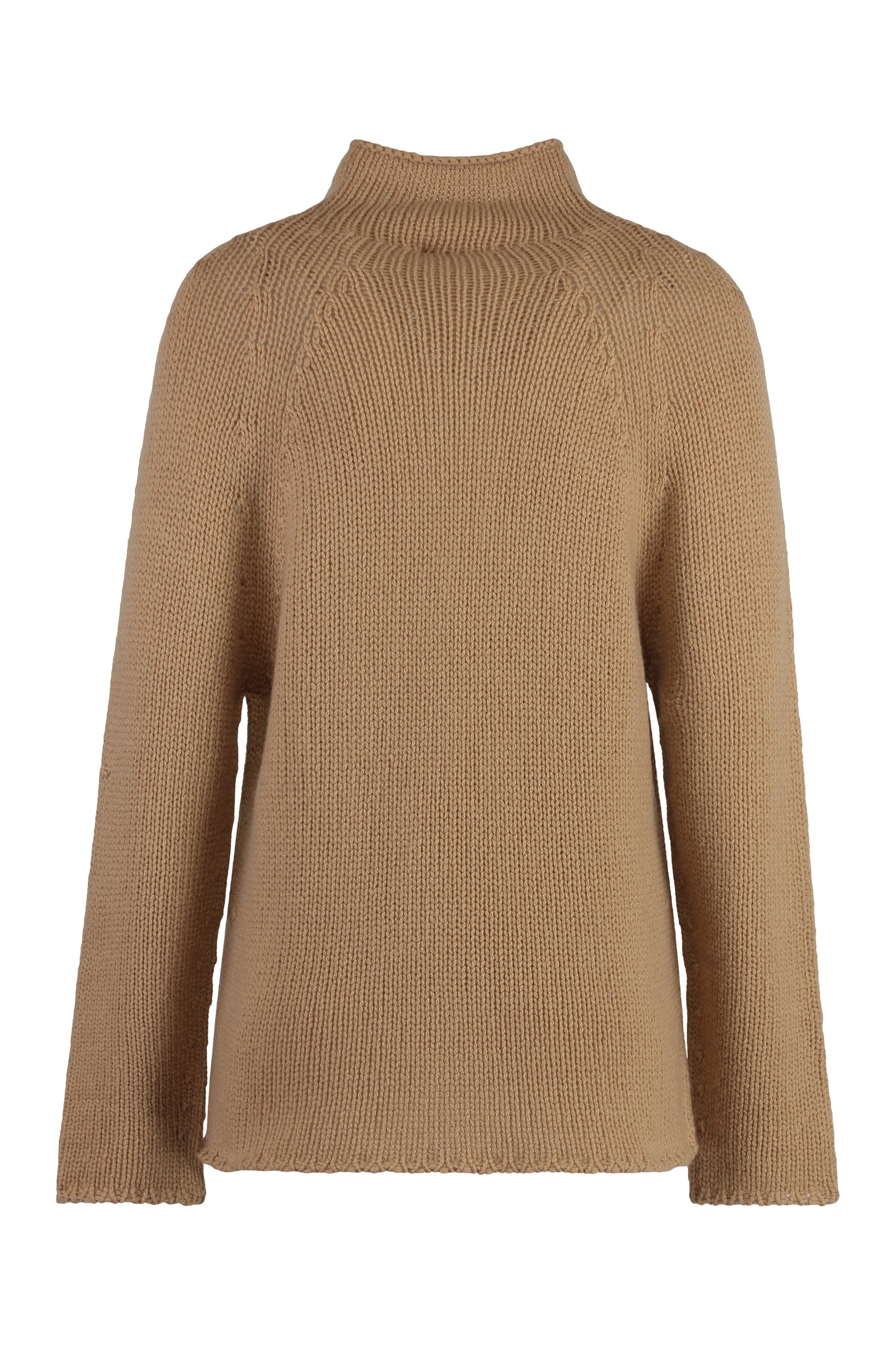 The Alphabet Cashmere Turtleneck Sweater — Camel, view 2