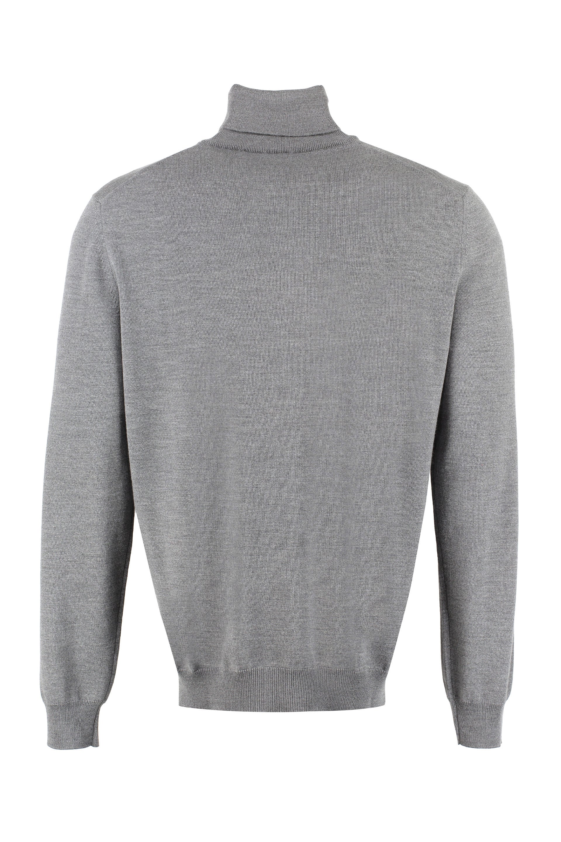 The Alphabet Wool Turtleneck Sweater — Gray, view 2