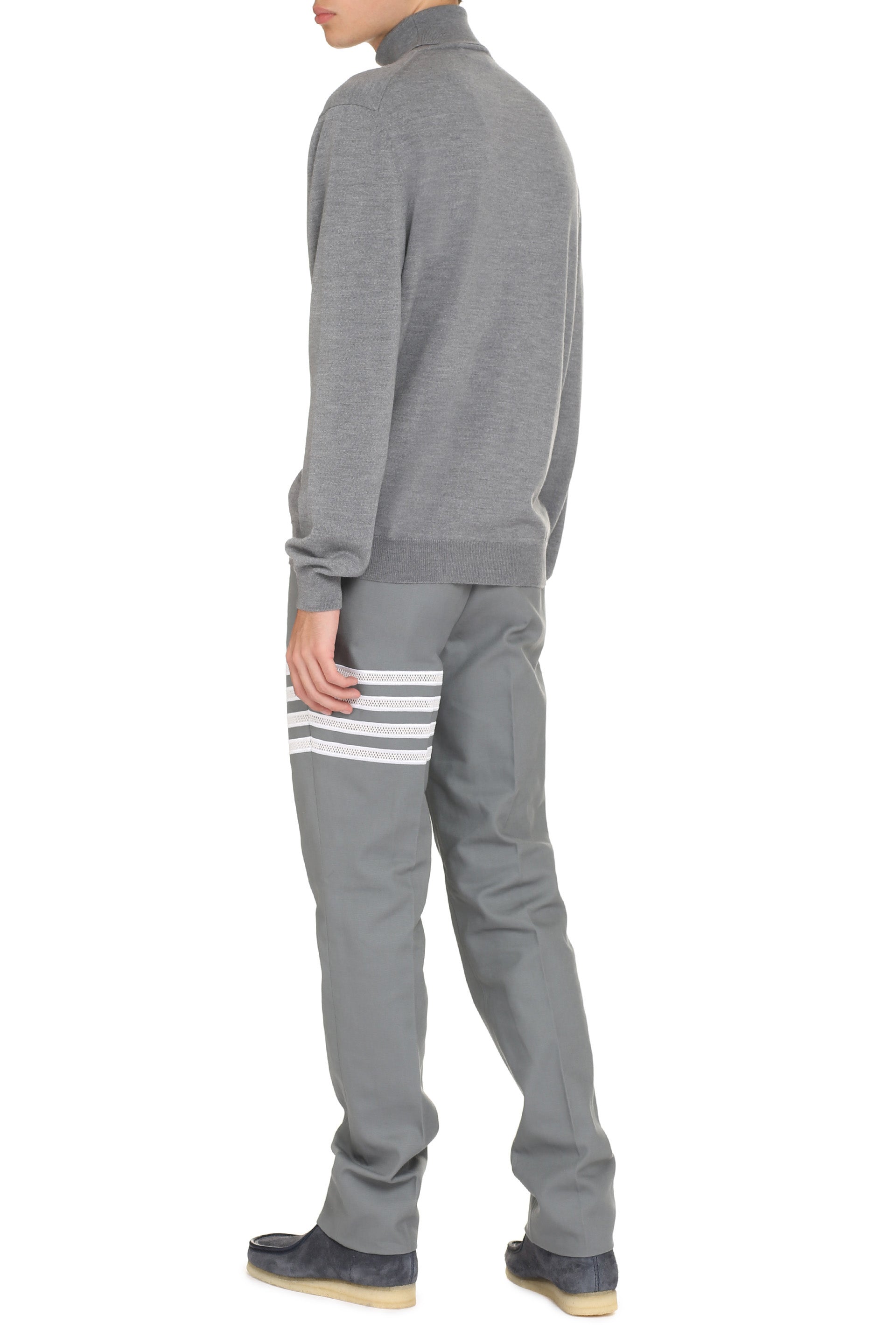 The Alphabet Wool Turtleneck Sweater — Gray, view 4