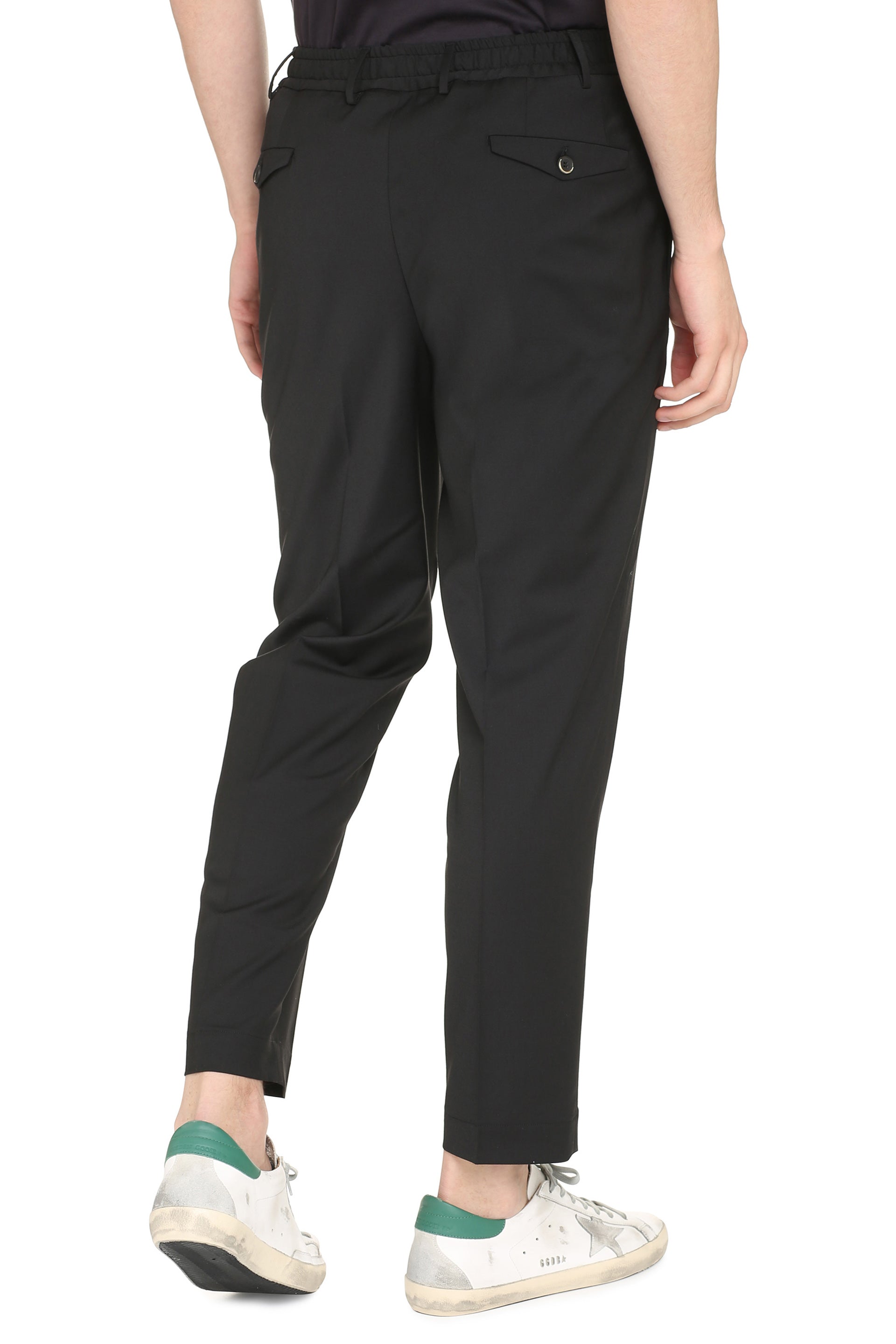 The Alphabet Wool-Blend Tailored Trousers — Black, view 4