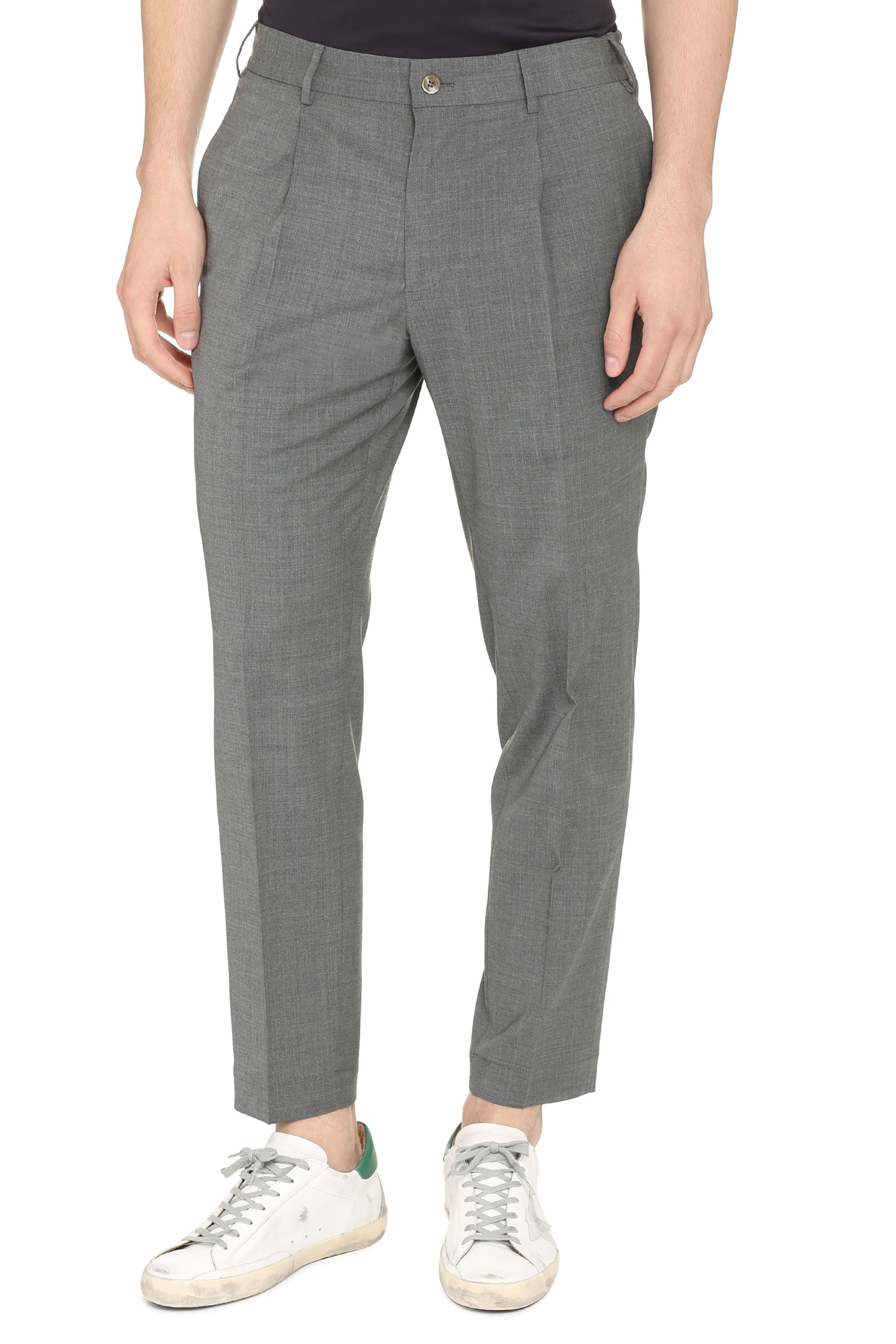 The Alphabet Tailored Wool-Blend Trousers — Gray, view 3