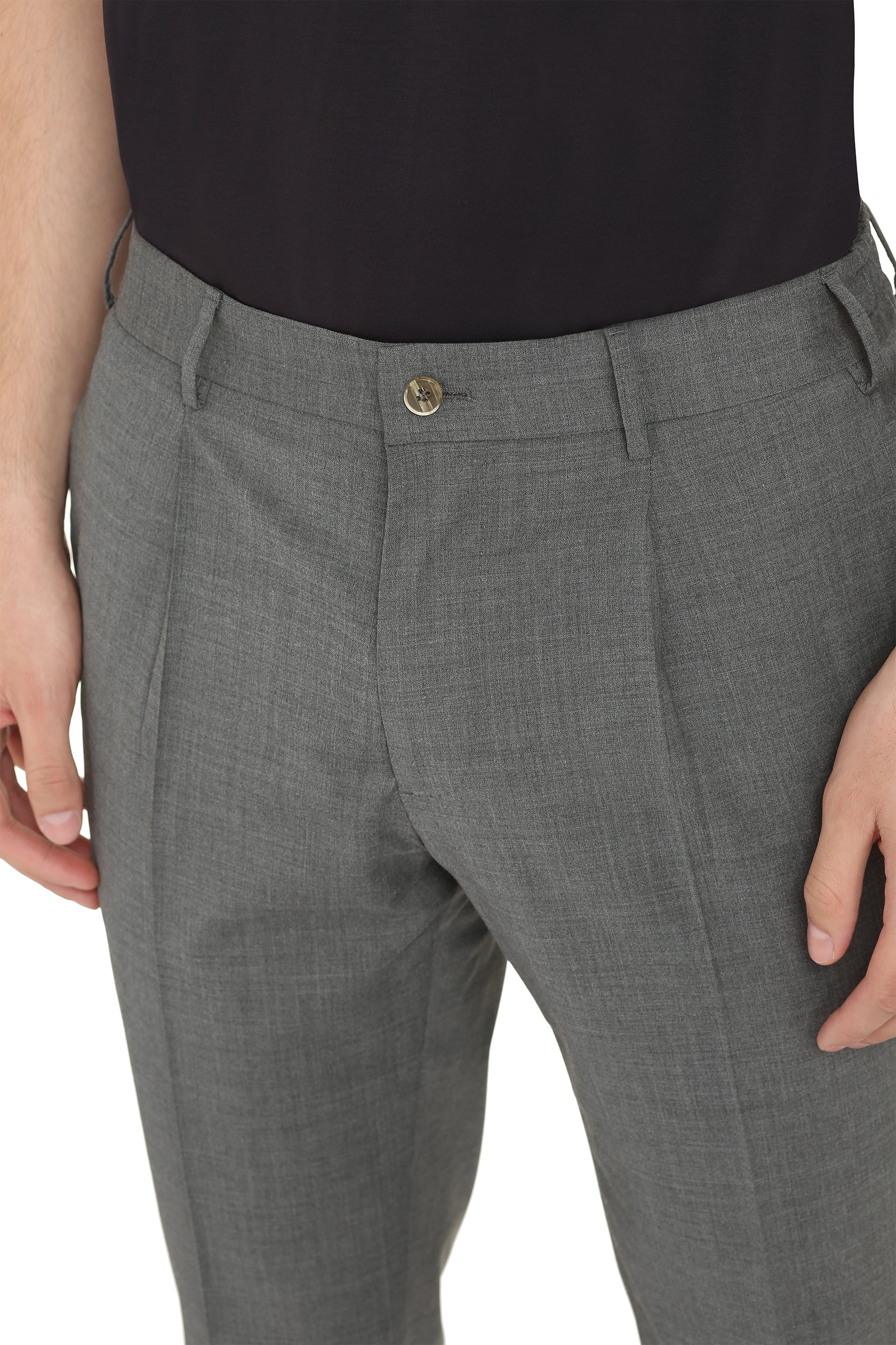 The Alphabet Tailored Wool-Blend Trousers — Gray, view 5