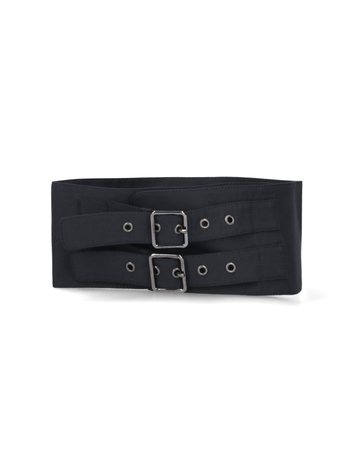 The Andamane Double Buckle Wide Belt — Black by The Andamane